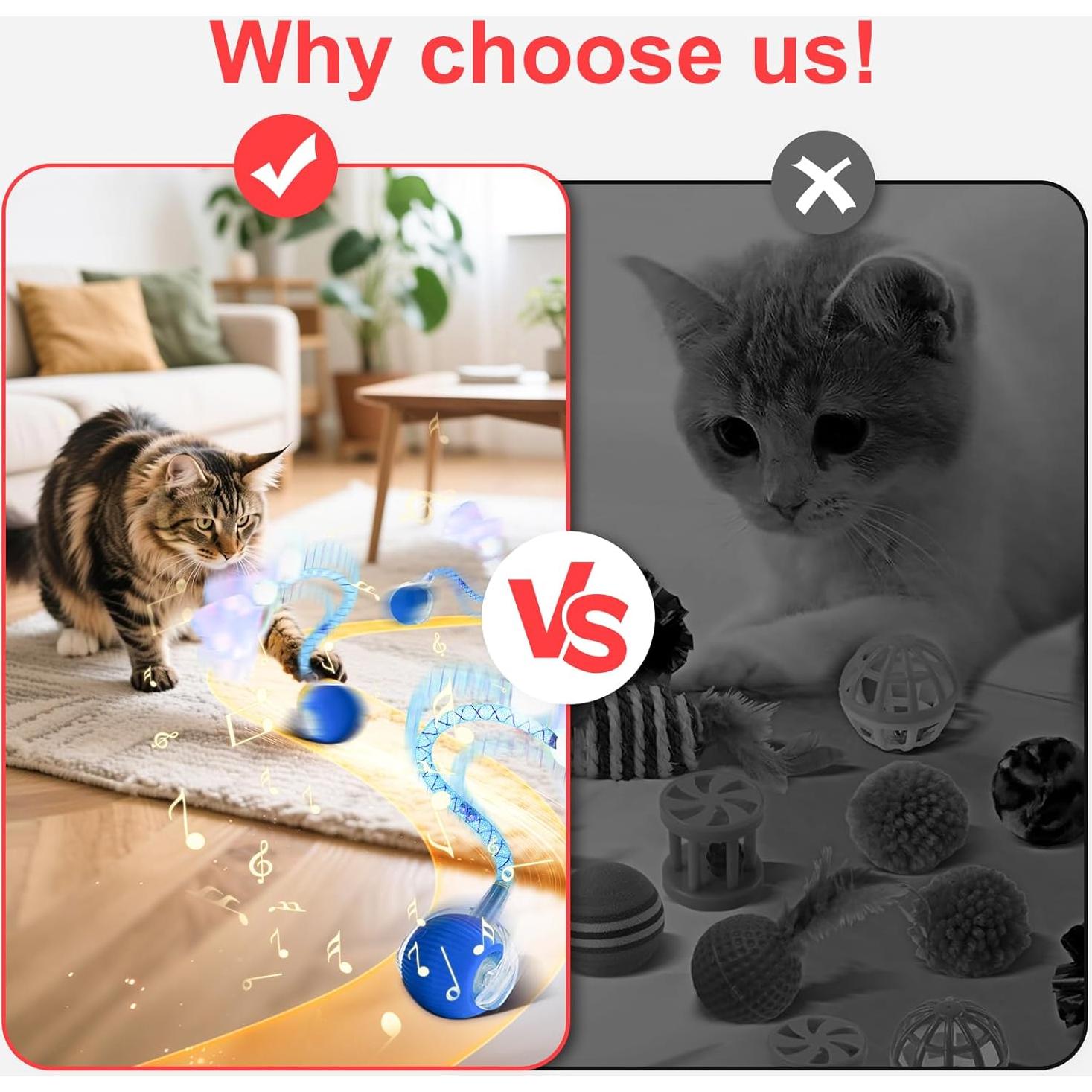 Juguete Interactivo para Gatos LEEHON CAT-BALL Azul 7.6x5.6cm