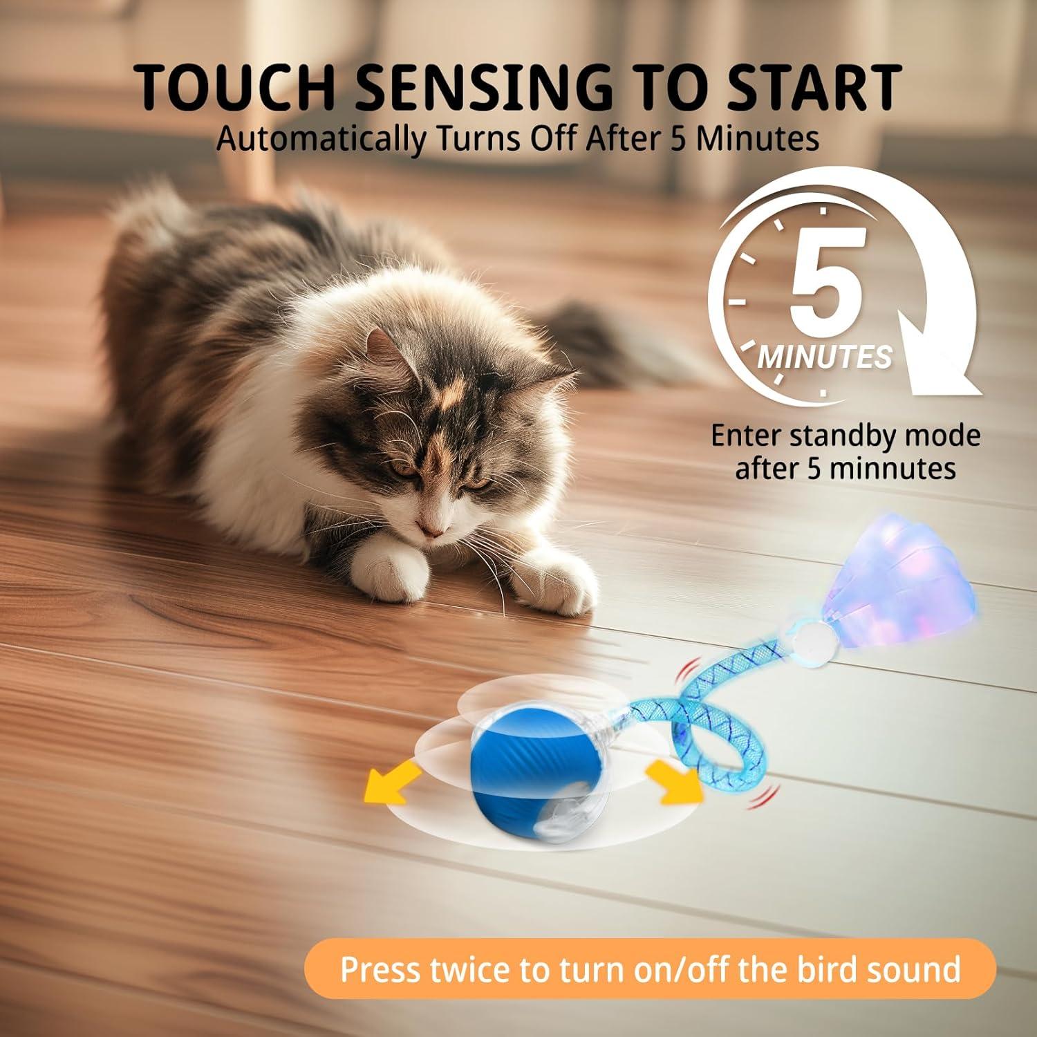 Juguete Interactivo para Gatos LEEHON CAT-BALL Azul 7.6x5.6cm