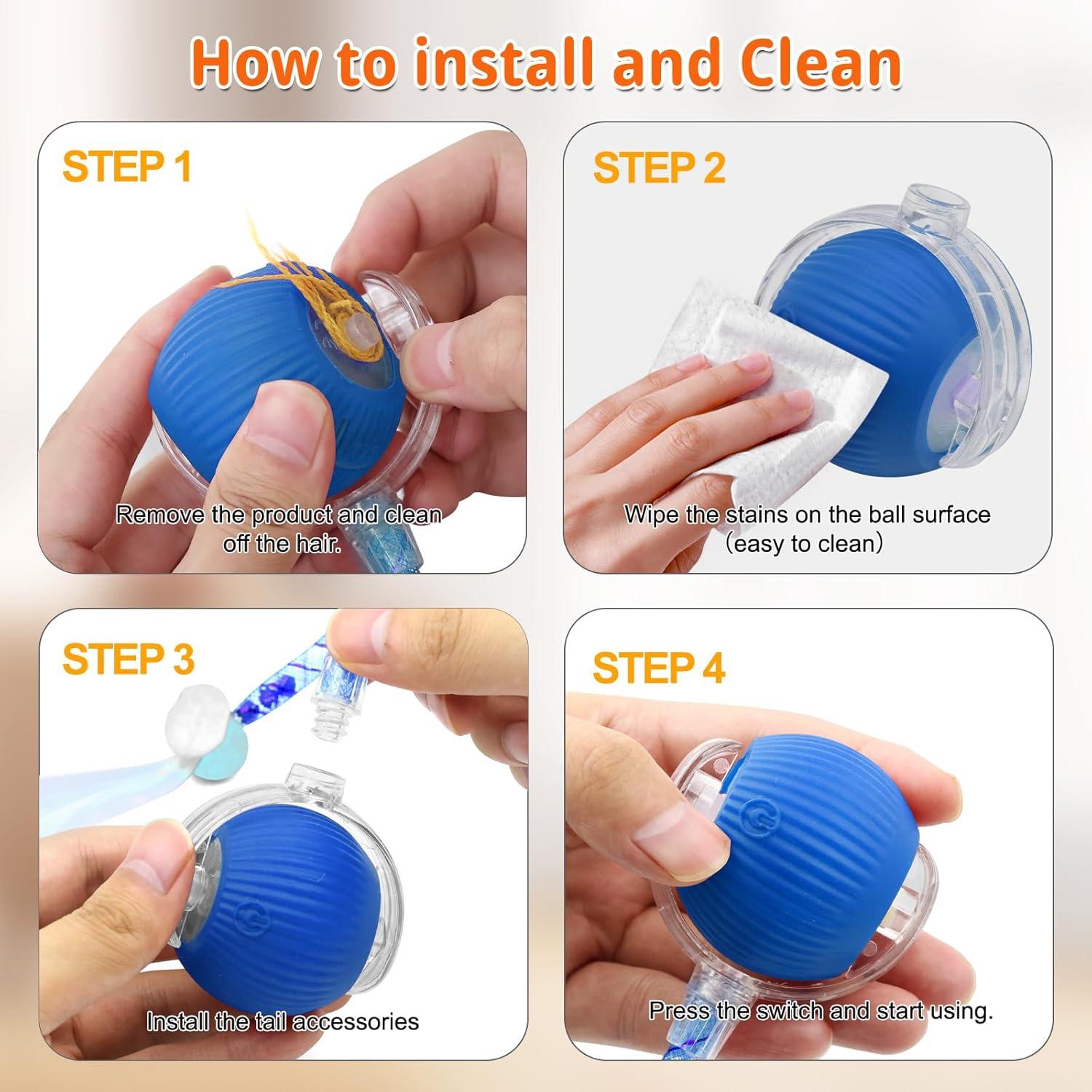 Juguete Interactivo para Gatos LEEHON CAT-BALL Azul 7.6x5.6cm