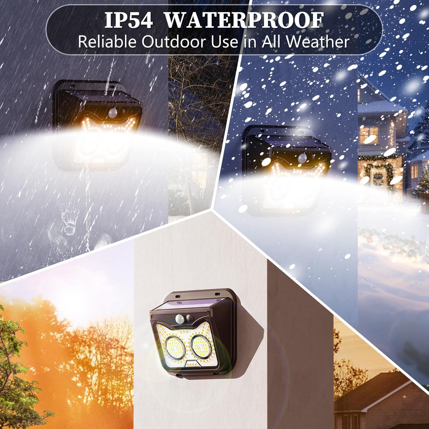 Luces Solares de Movimiento Yarmlys 2 Paquete IP54 3 Modos