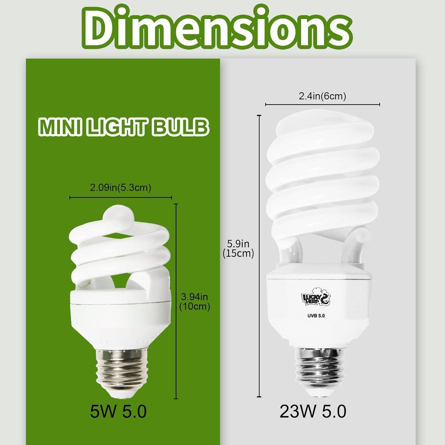 LUCKY HERP Mini Luz UVB 5.0 5W para Reptiles Tropicales