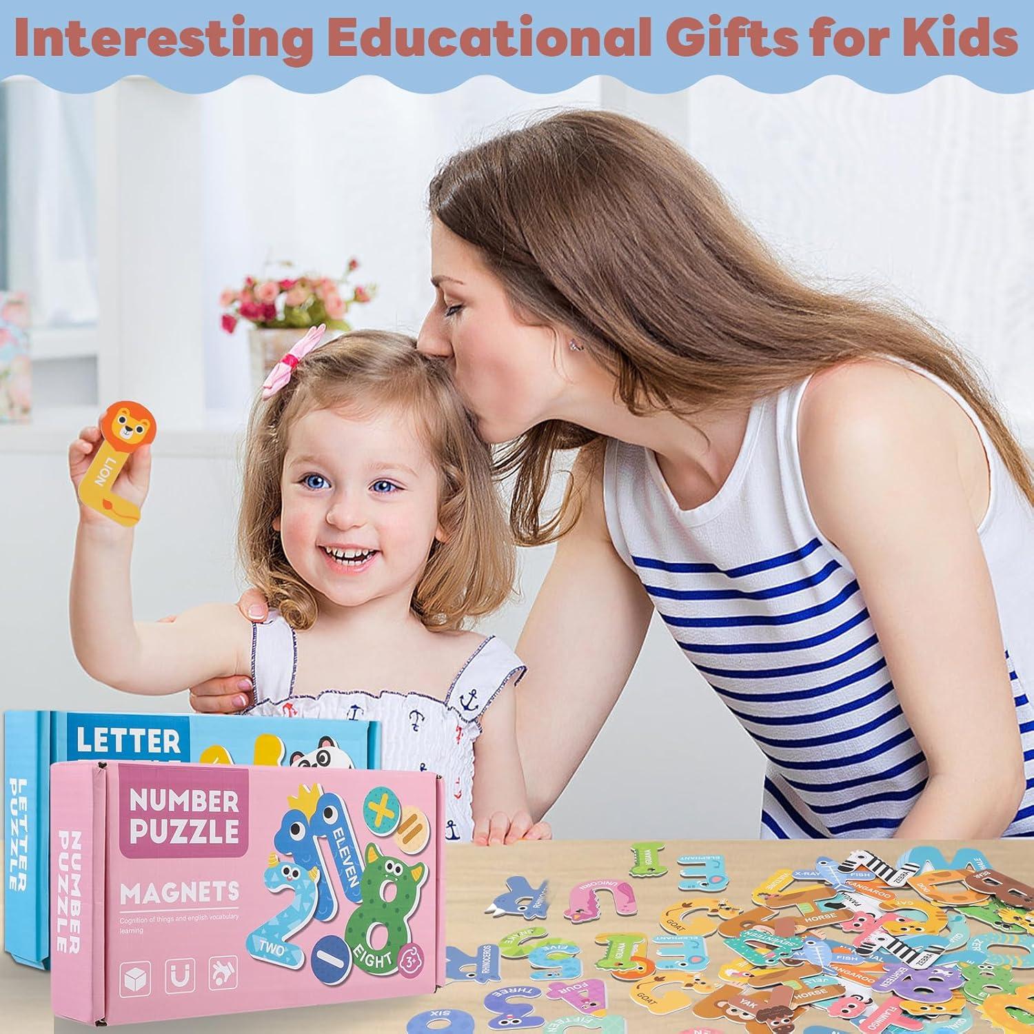 Letras y Números Magnéticos Thboxes 52 Piezas Coloridas