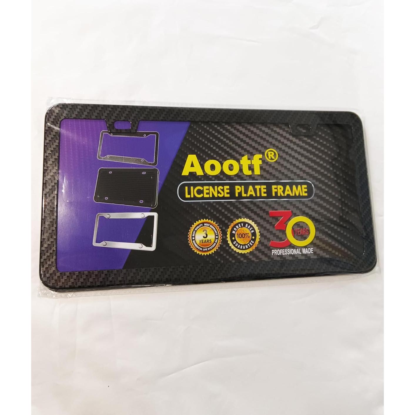 Marcos de Placas de Licencia Aootf Fibra de Carbono - 2 Piezas