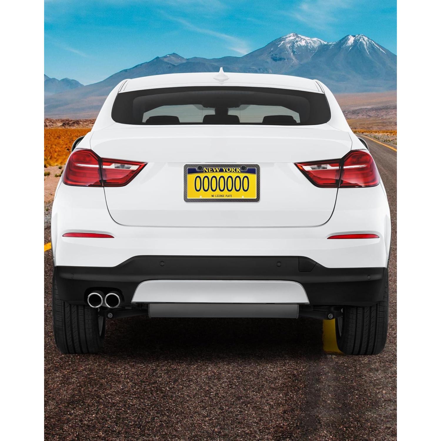 Marcos de Placas de Licencia Aootf Fibra de Carbono - 2 Piezas