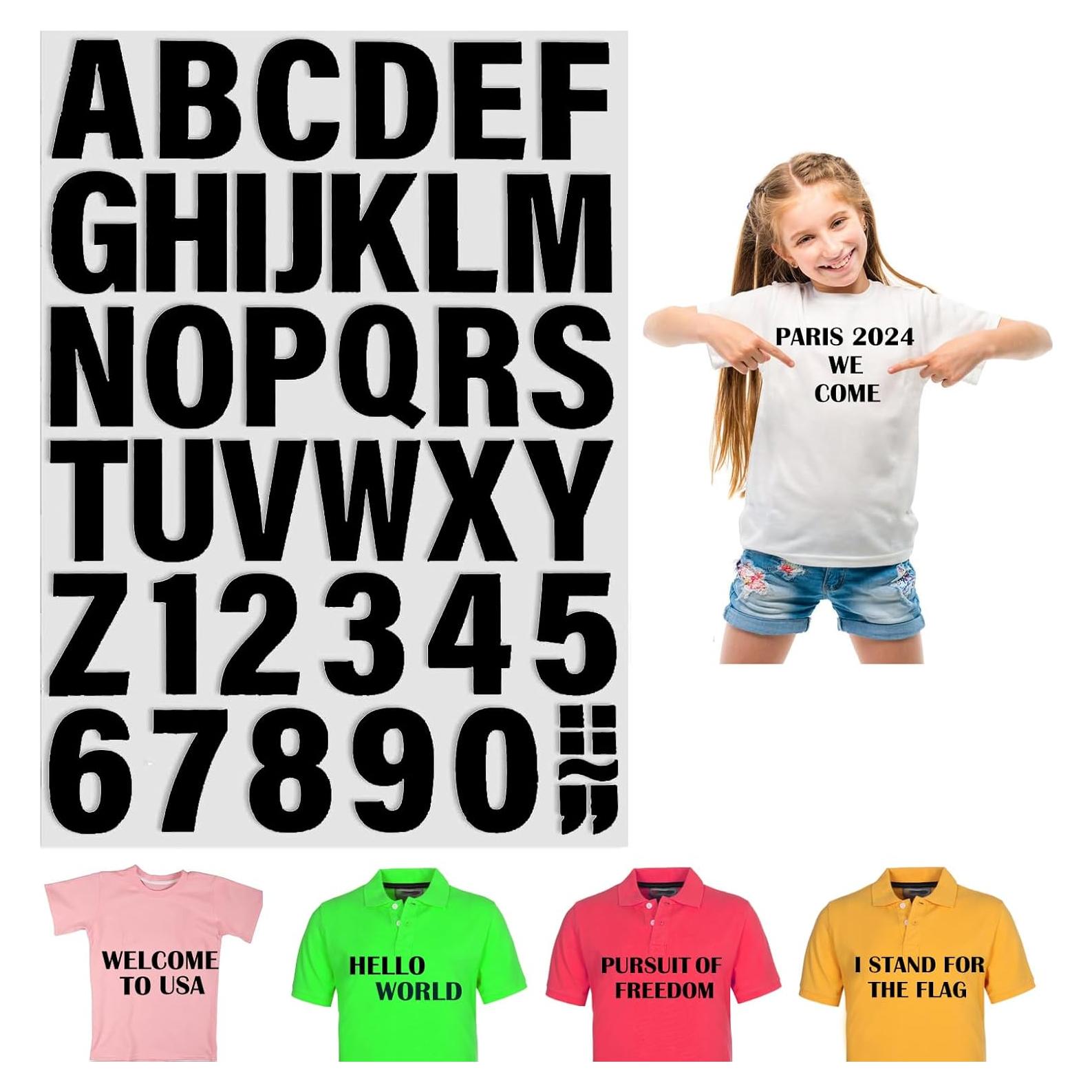 Letras y Números Termoadhesivos SIQUNUO 5.08cm Negro 6 Hojas