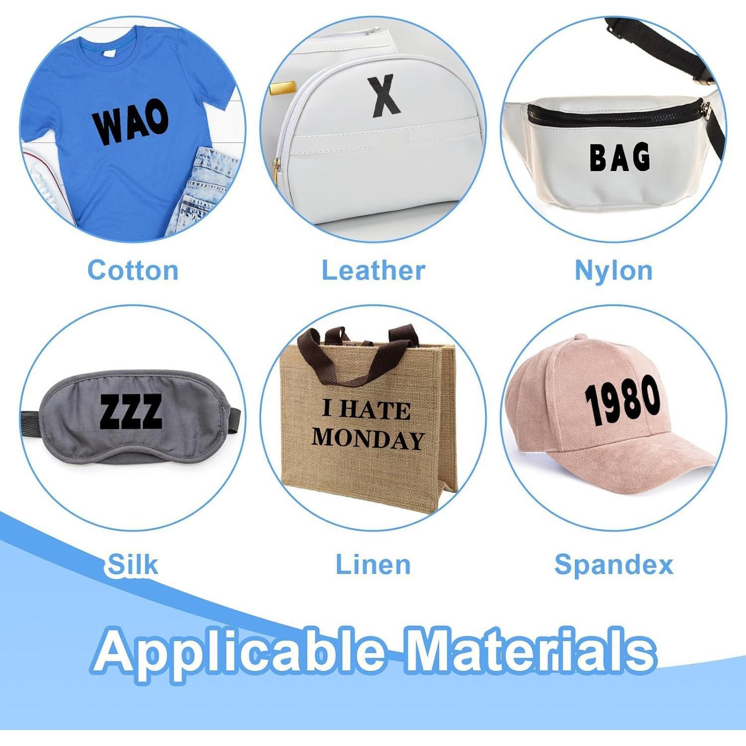 Letras y Números Termoadhesivos SIQUNUO 5.08cm Negro 6 Hojas