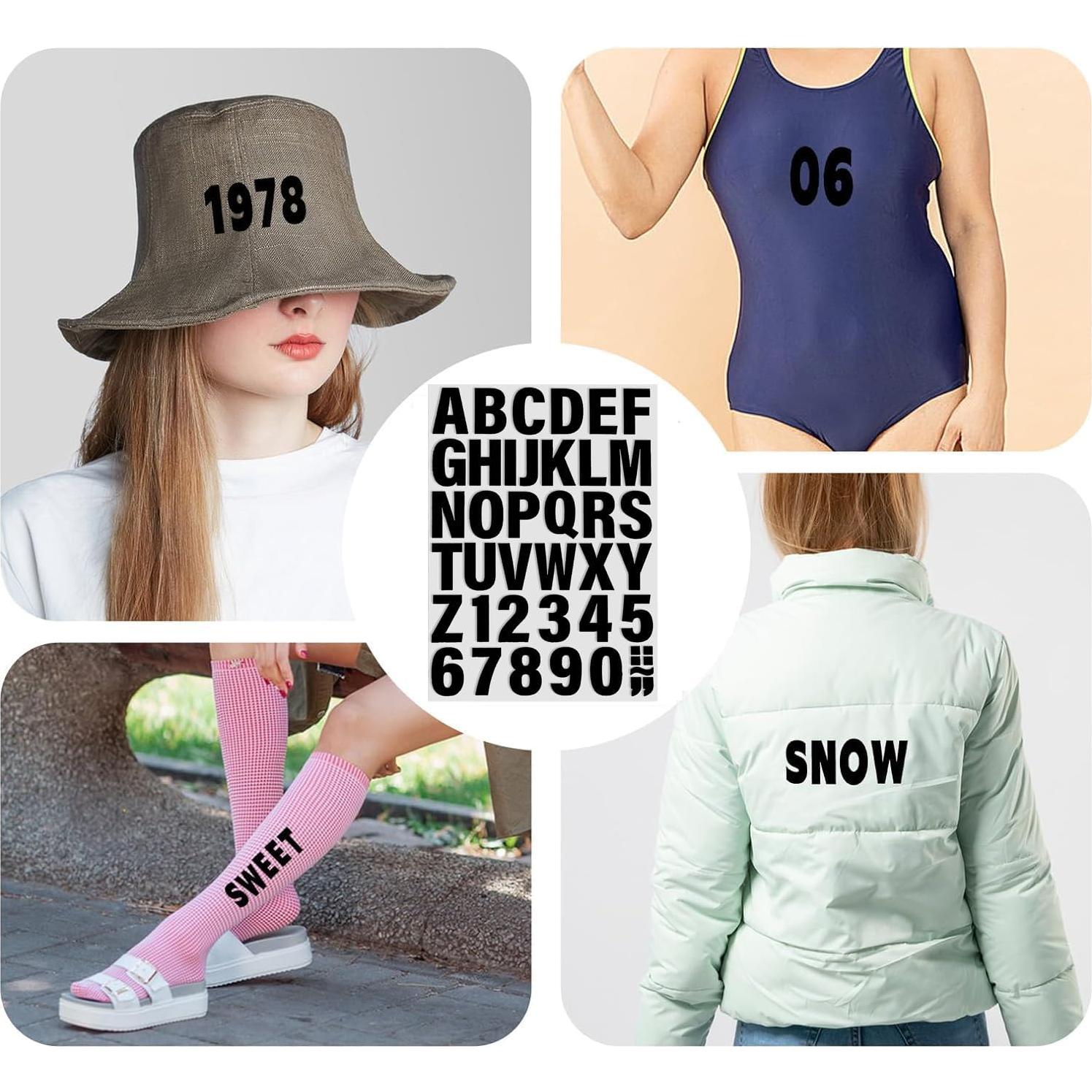 Letras y Números Termoadhesivos SIQUNUO 5.08cm Negro 6 Hojas