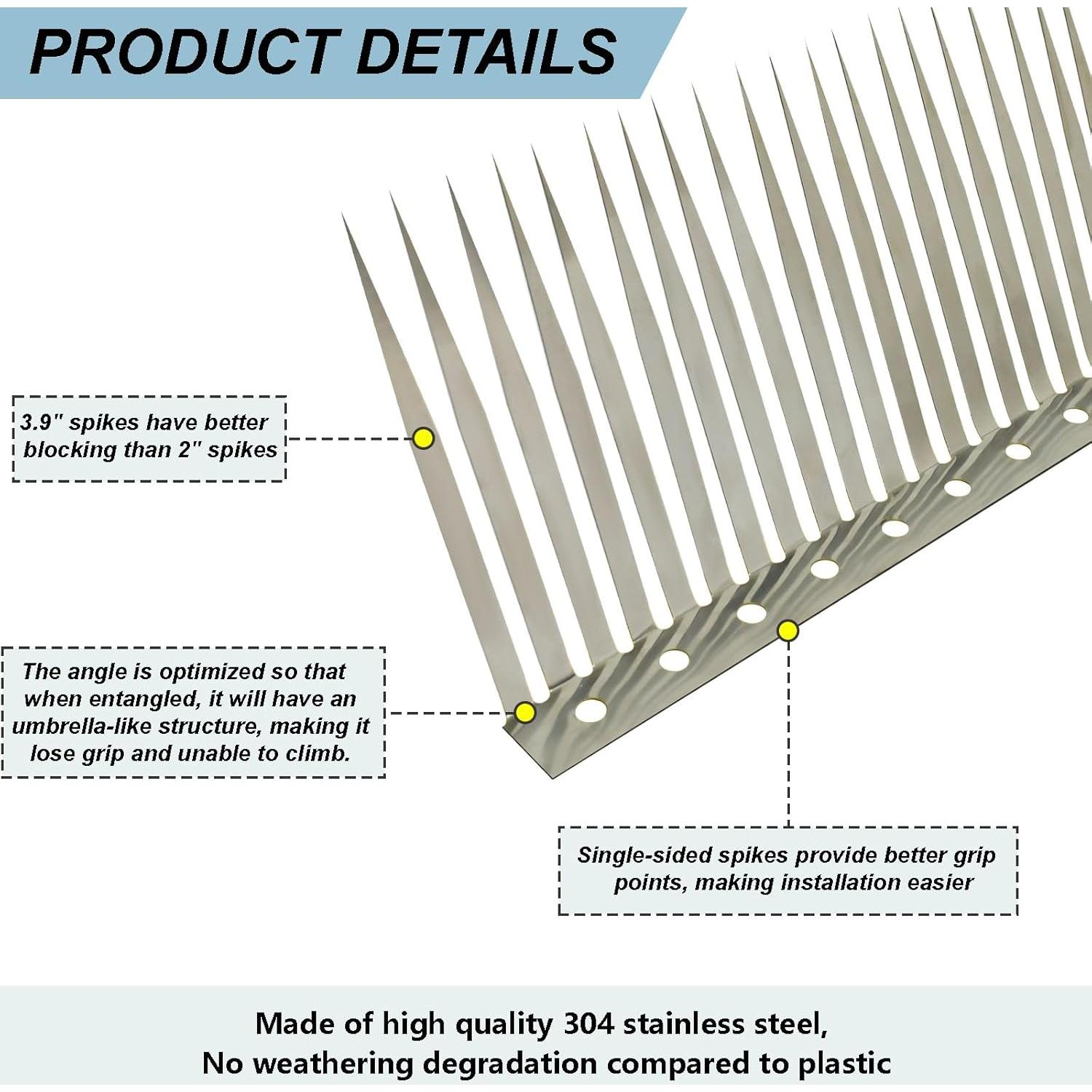 Picos Antiardillas TIQUKDELY 101.6 cm Acero Inoxidable