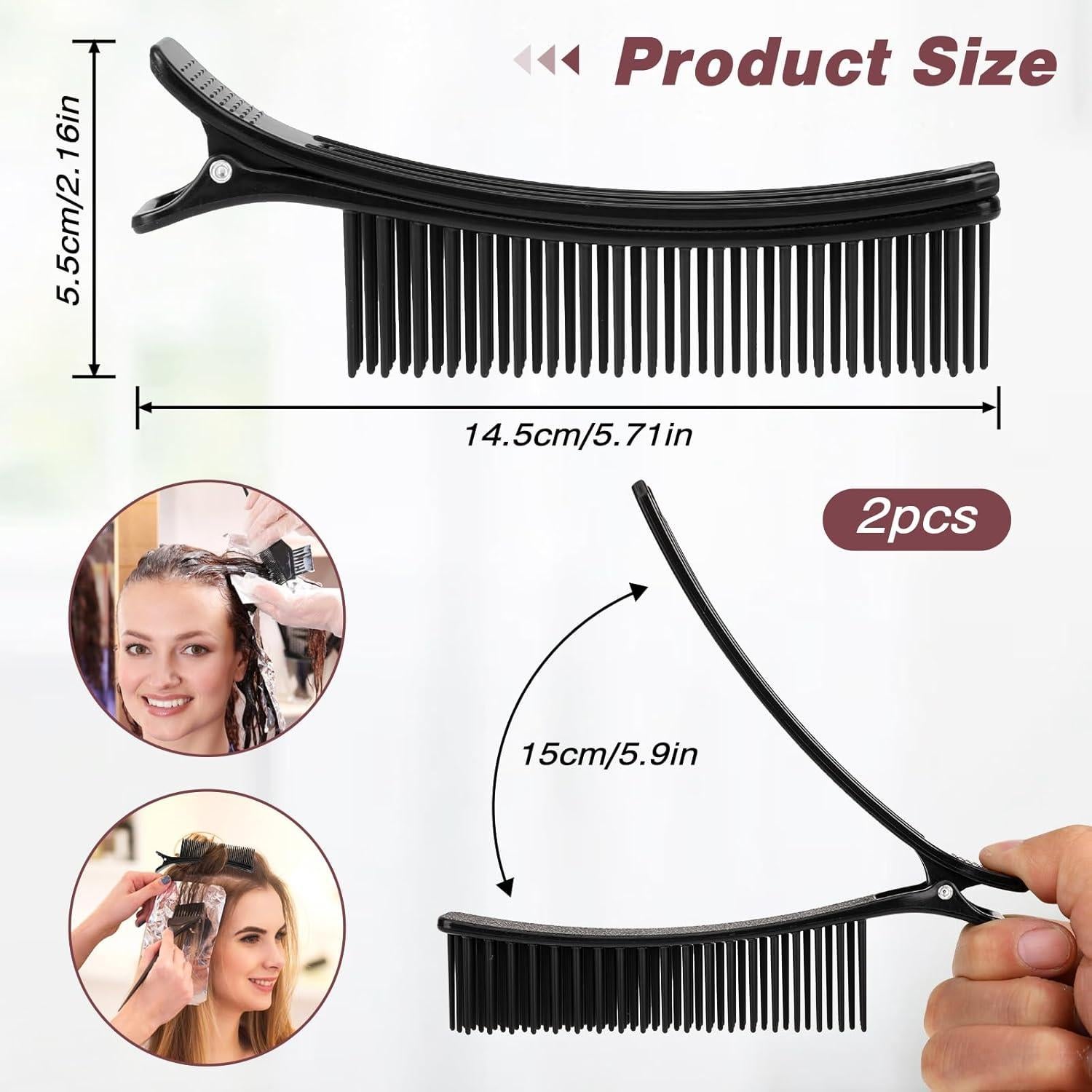 Clips para Cabello MOZEAT LENS 2 Pcs Profesionales Negro