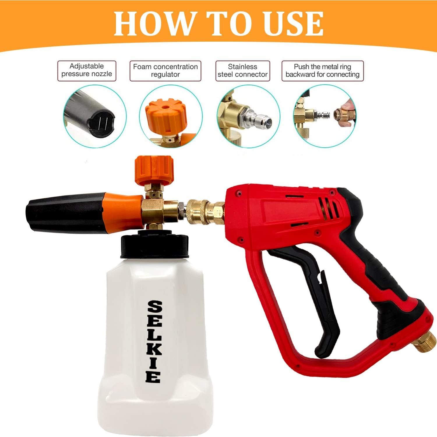 Cañón de Espuma Selkie 1L para Lavadora a Presión 5000 PSI