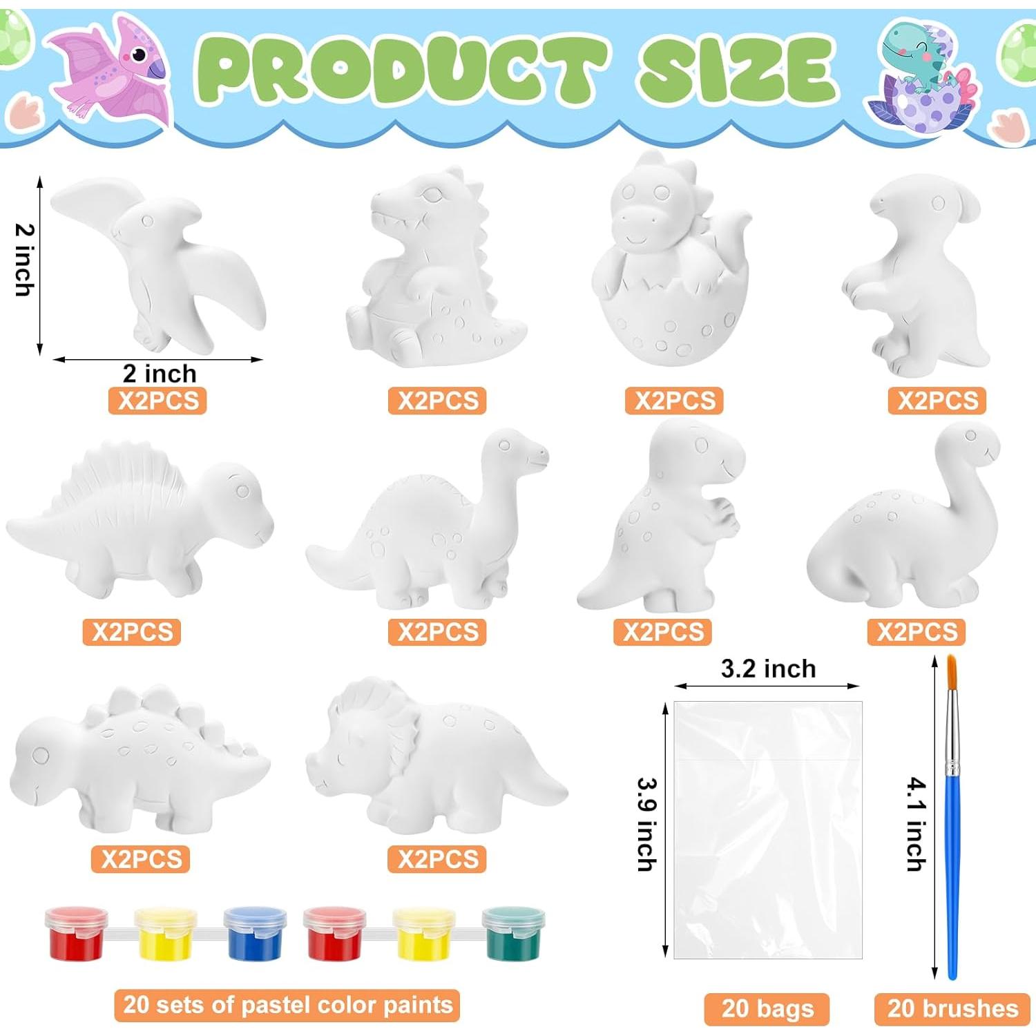 Kit de Pintura DIY Simgoing Dinosaurios 20 Piezas Cerámica