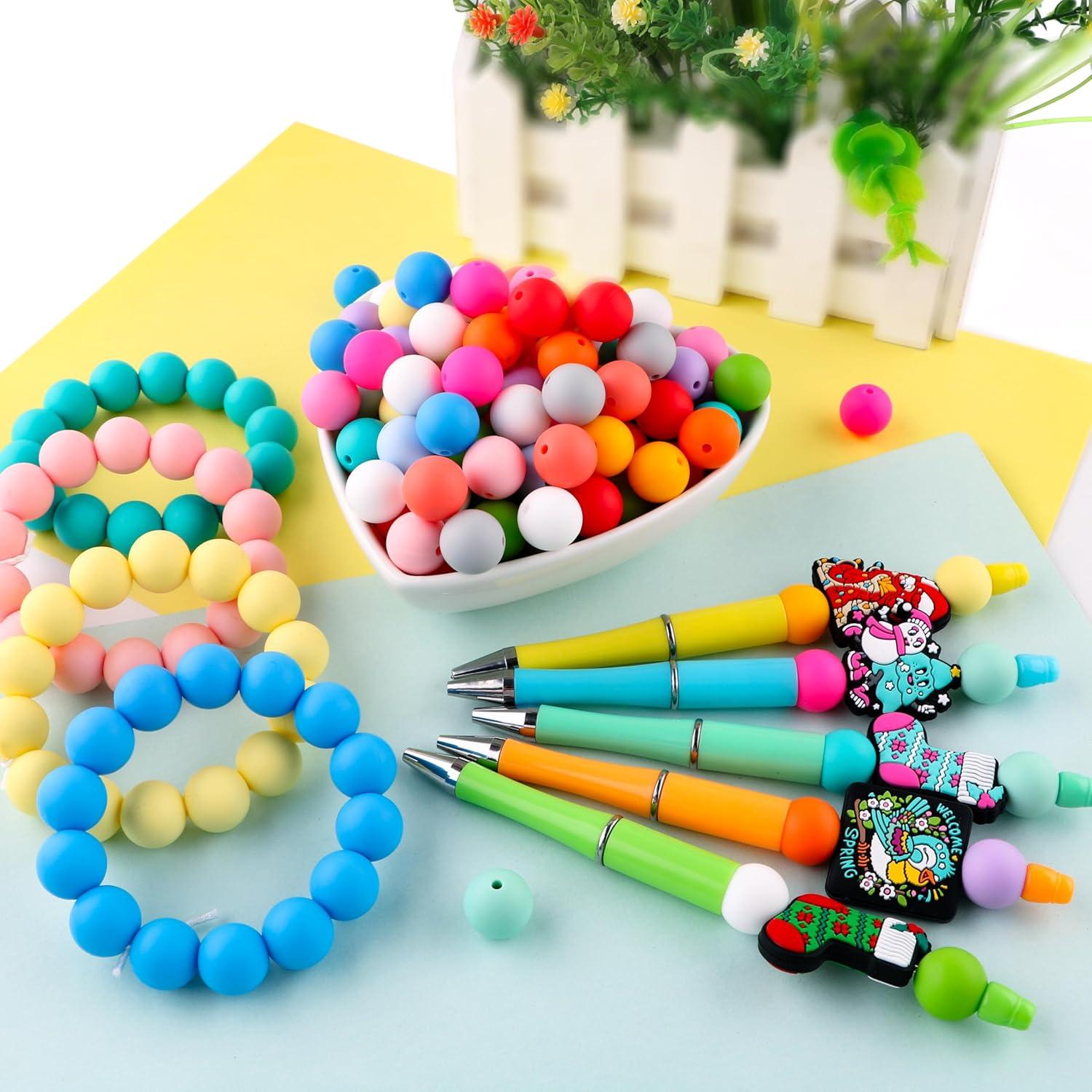 Perlas de Silicona 320Pcs 9mm Multicolor Sunrony para Manualidades