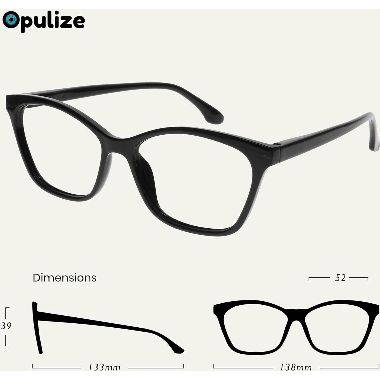 Gafas de lectura OPULIZE KAT unisex ojo de gato +1.00 negro