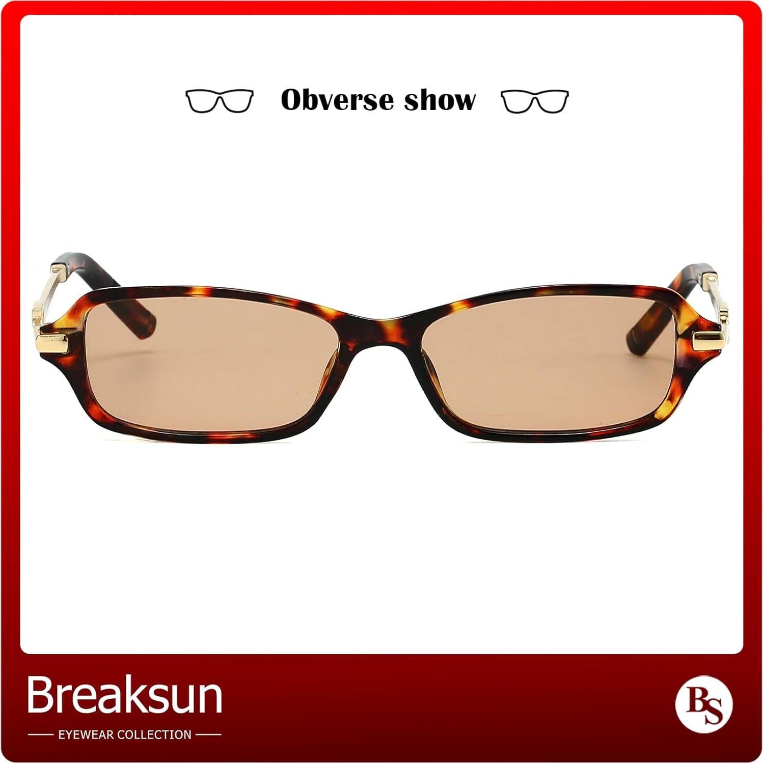 Gafas de sol rectangulares retro Breaksun 2025 UV400