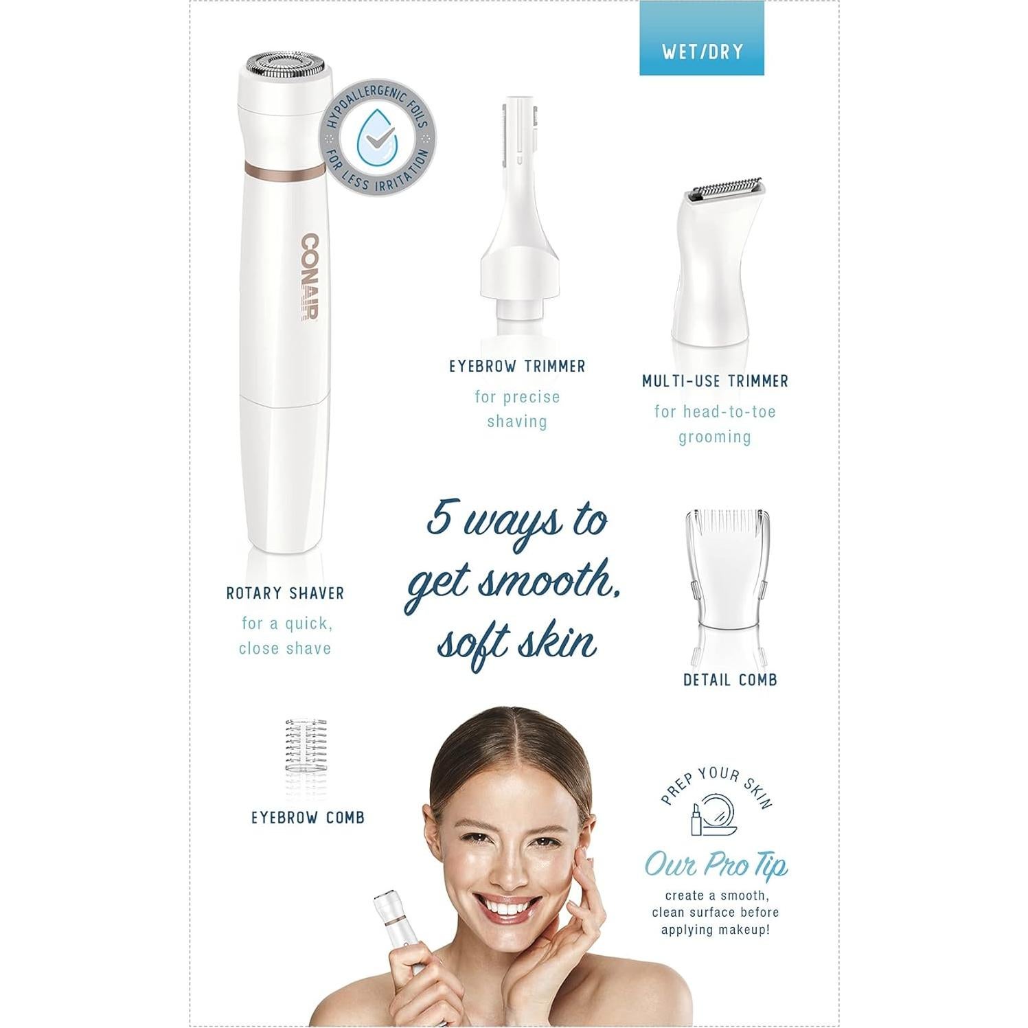 Recortadora Facial Todo-en-Uno Conair LT85N 5 Accesorios