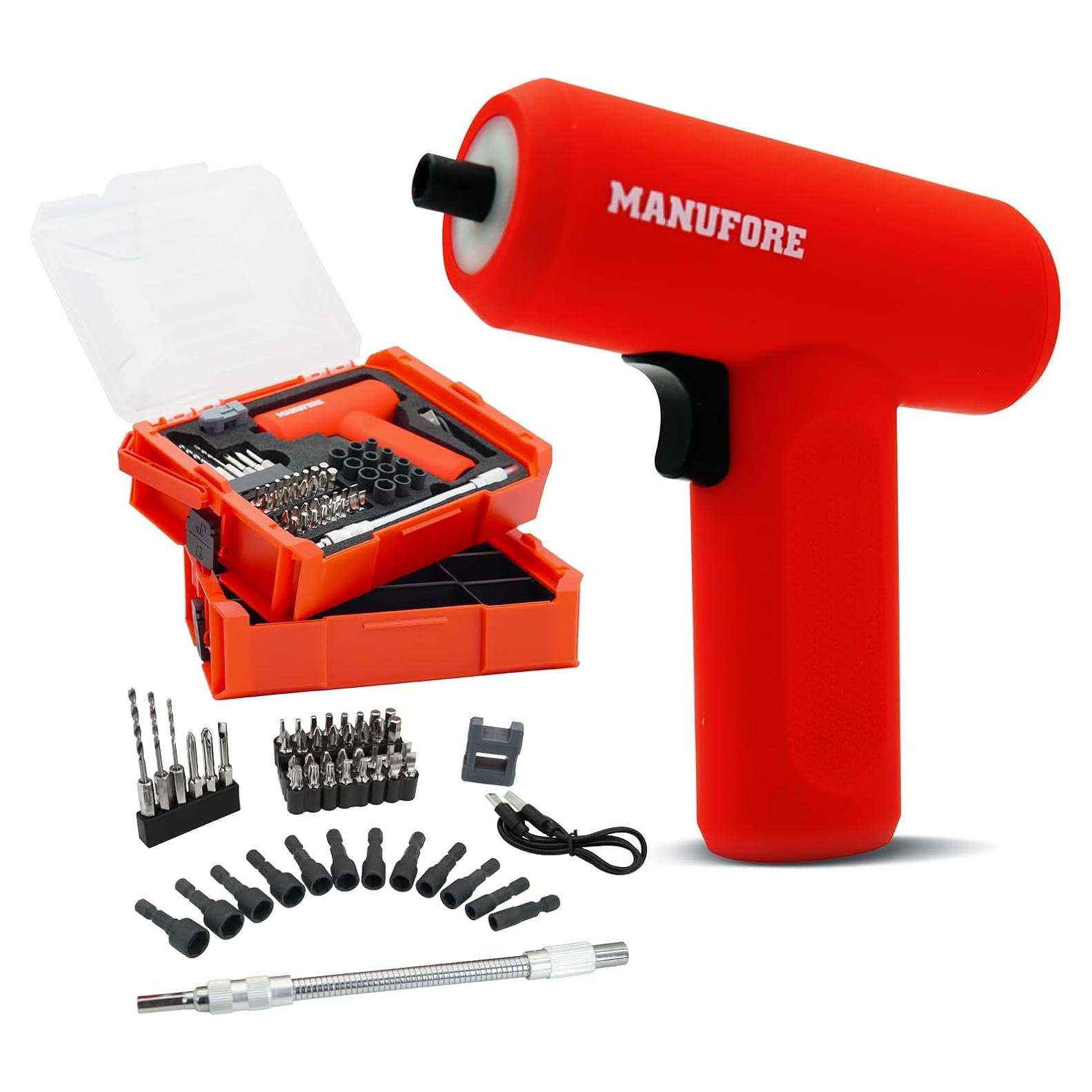 Juego de destornilladores eléctricos MANUFORE 55 piezas 3.7V