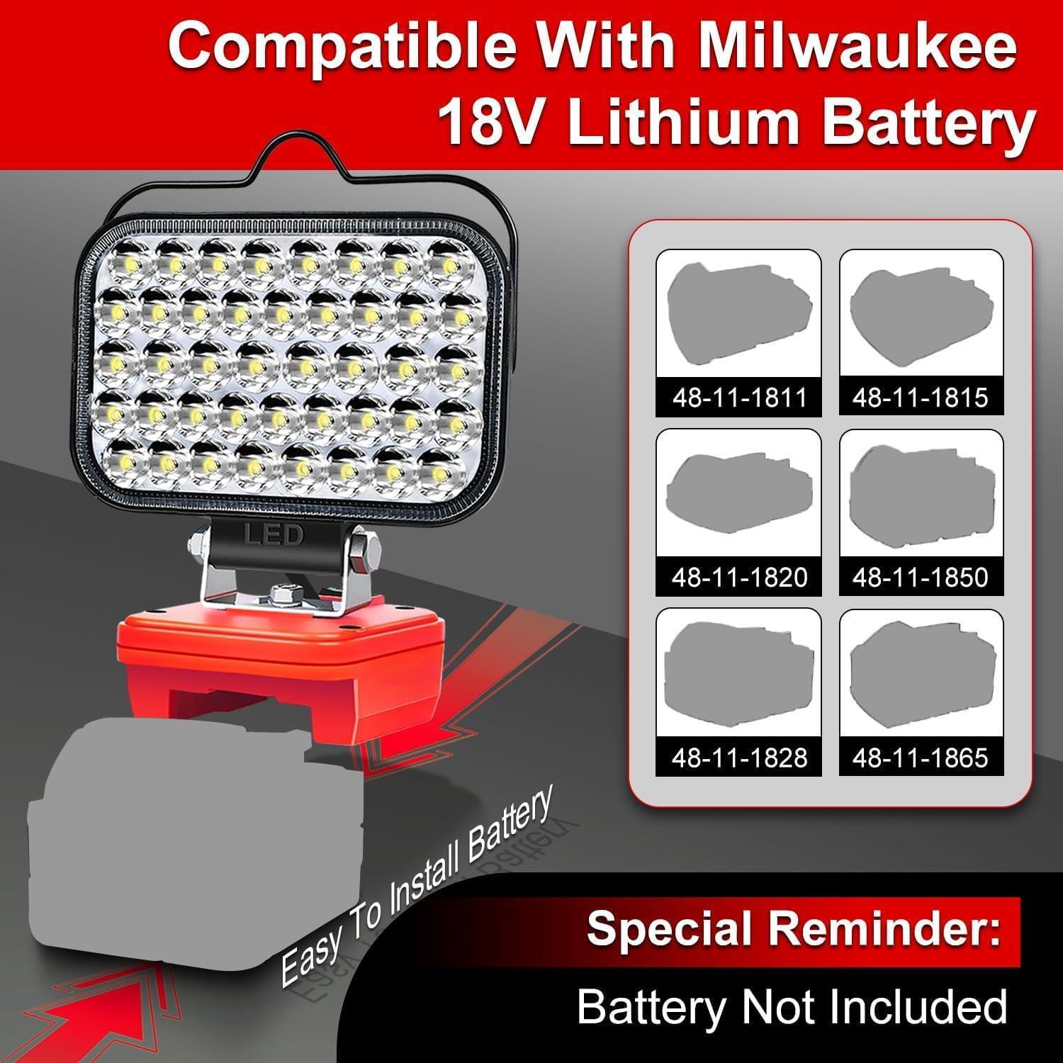 Luz de Trabajo LED Inalámbrica Milwaukee 80W 18V USB Tipo C