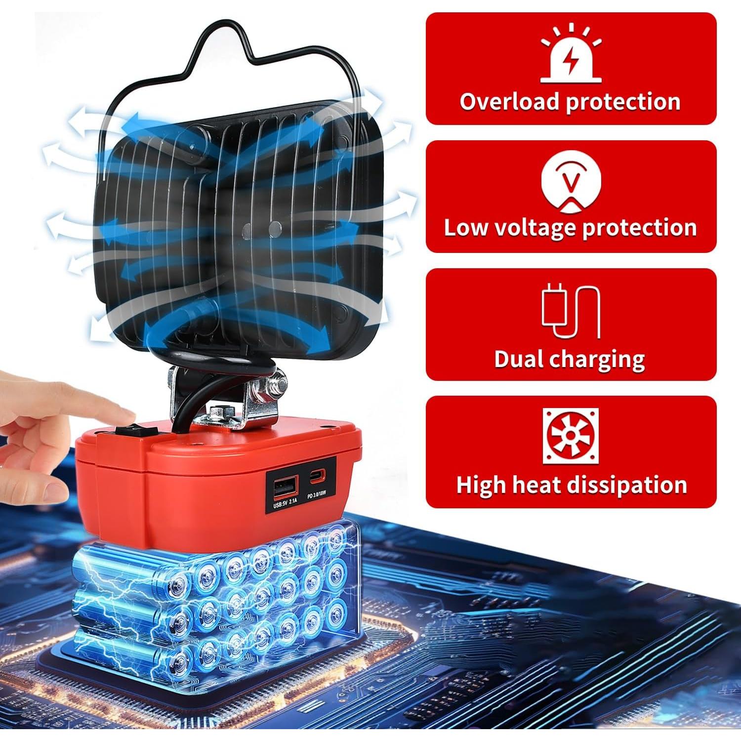 Luz de Trabajo LED Inalámbrica Milwaukee 80W 18V USB Tipo C