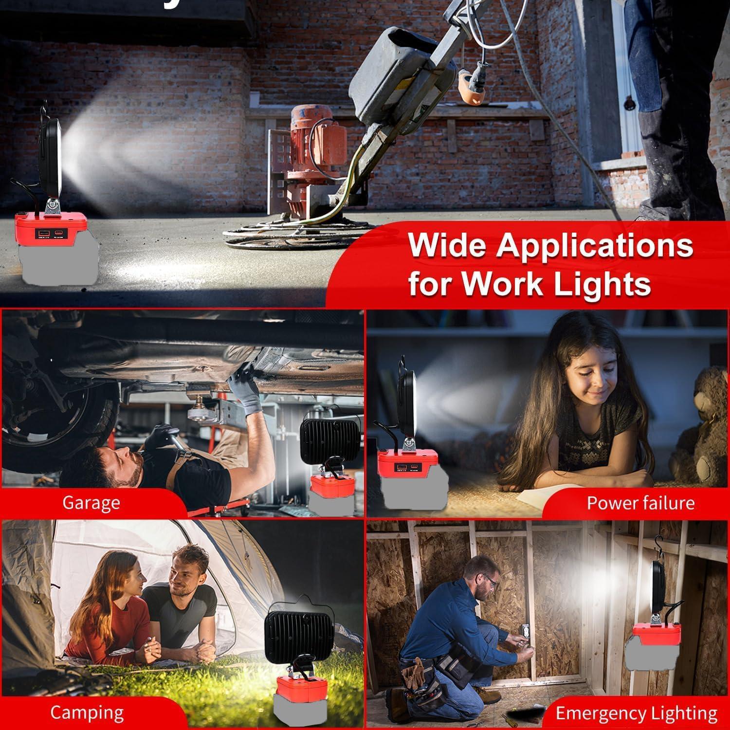 Luz de Trabajo LED Inalámbrica Milwaukee 80W 18V USB Tipo C