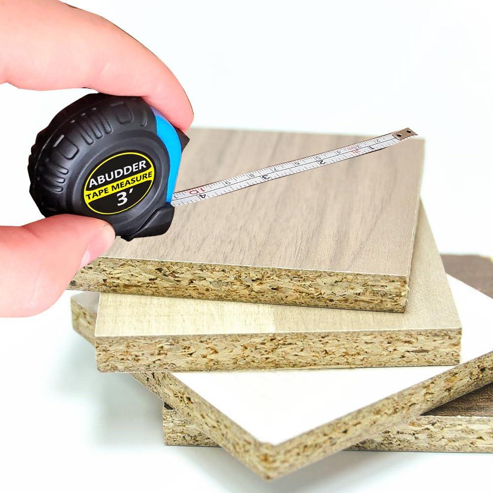 Paquete de 12 llaveros con cinta métrica retráctil 1m azul