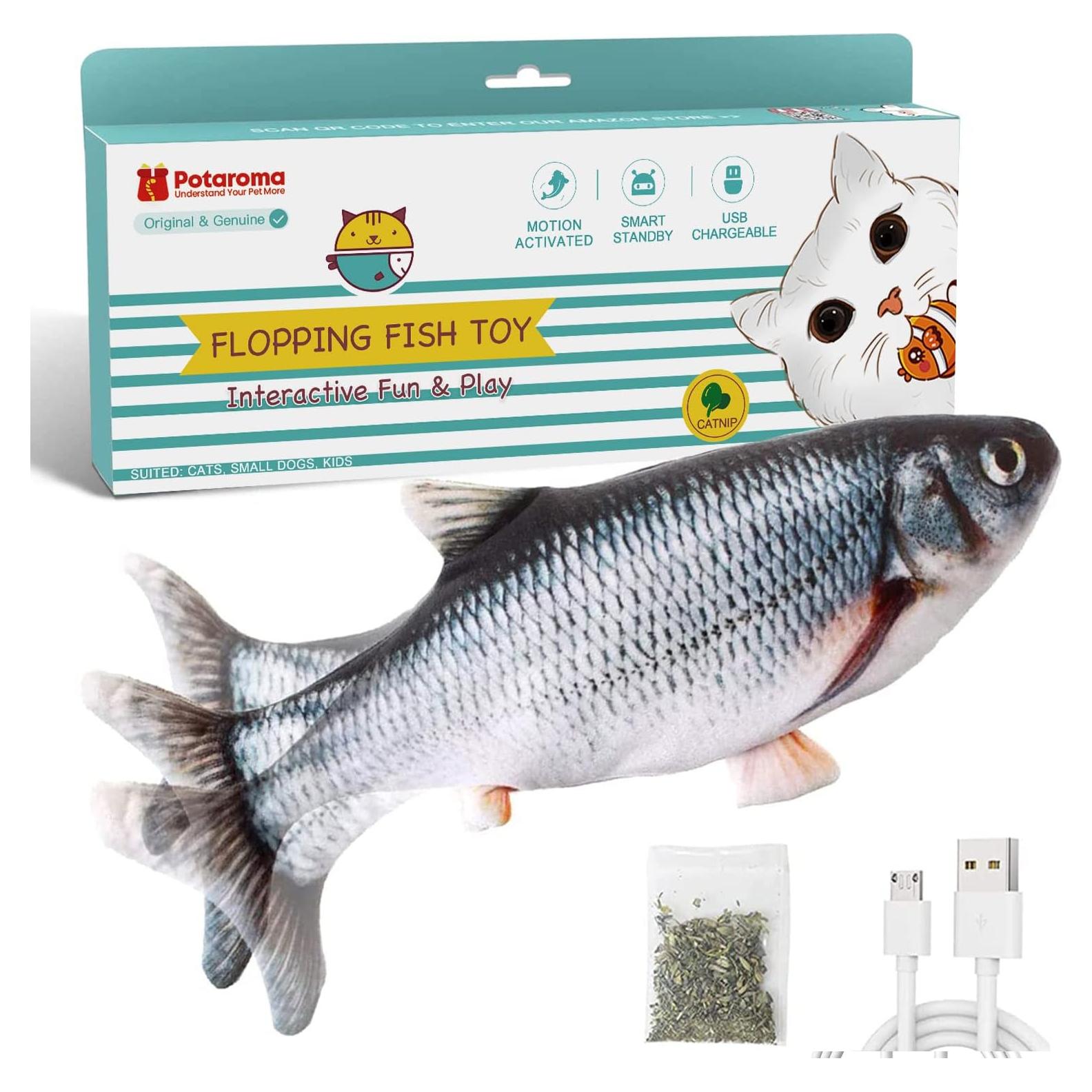 Juguete Interactivo para Gatos Potaroma Pez Flop 26,67 cm