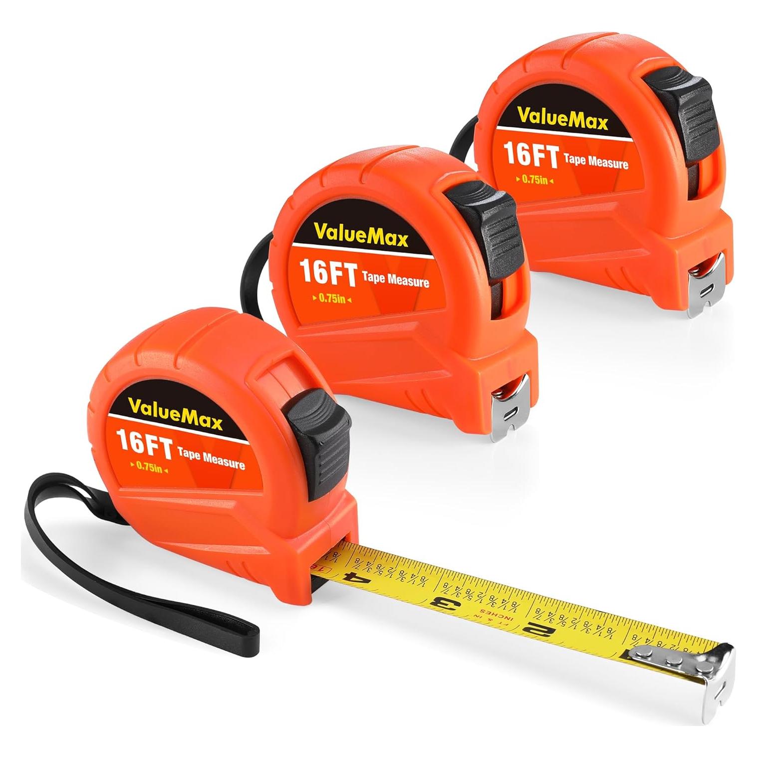 Cinta Métrica ValueMax 5m 3 Pack con Fracciones 1/8