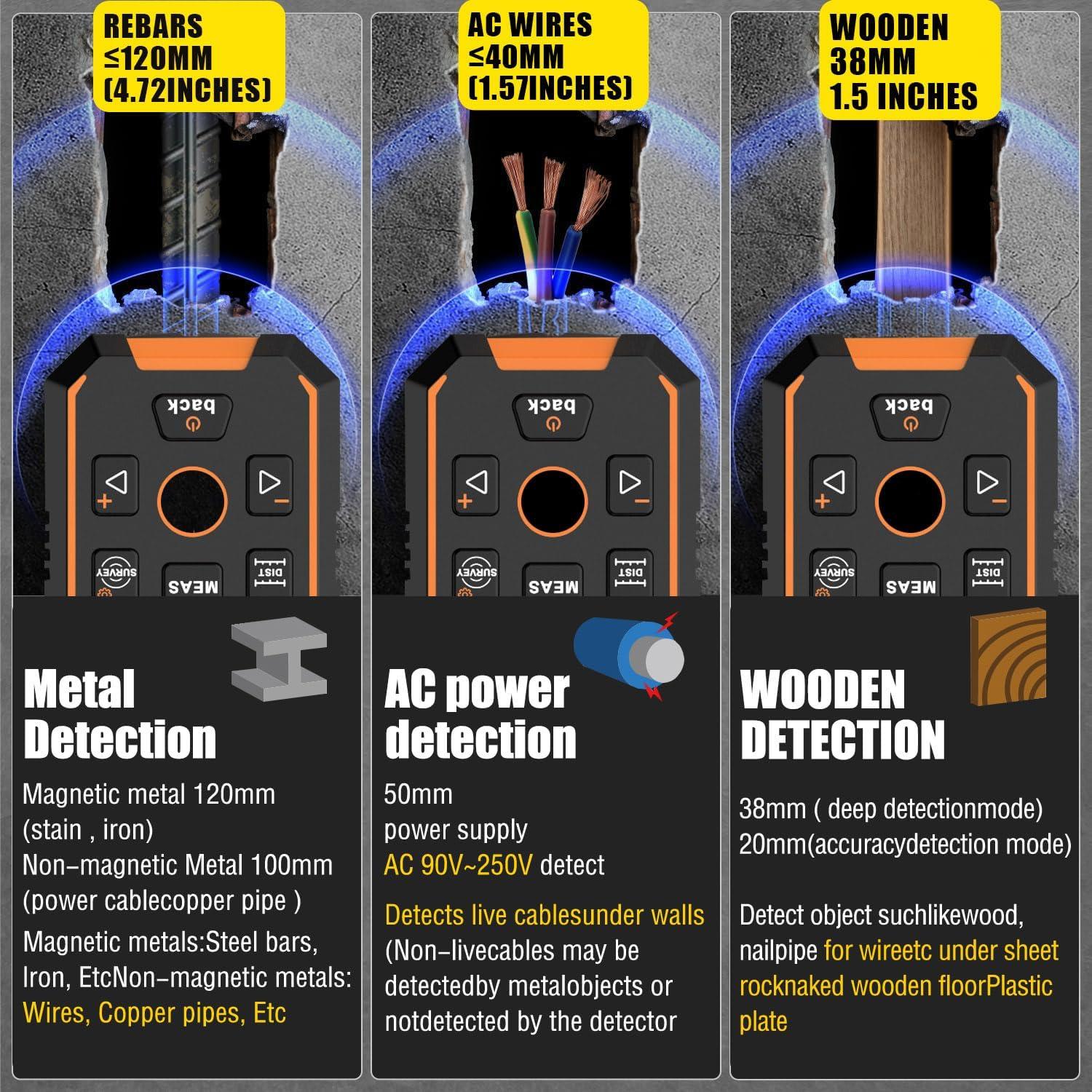 Escáner de Pared NOYAFA NF-518S 3 en 1 Medidor Laser 60m