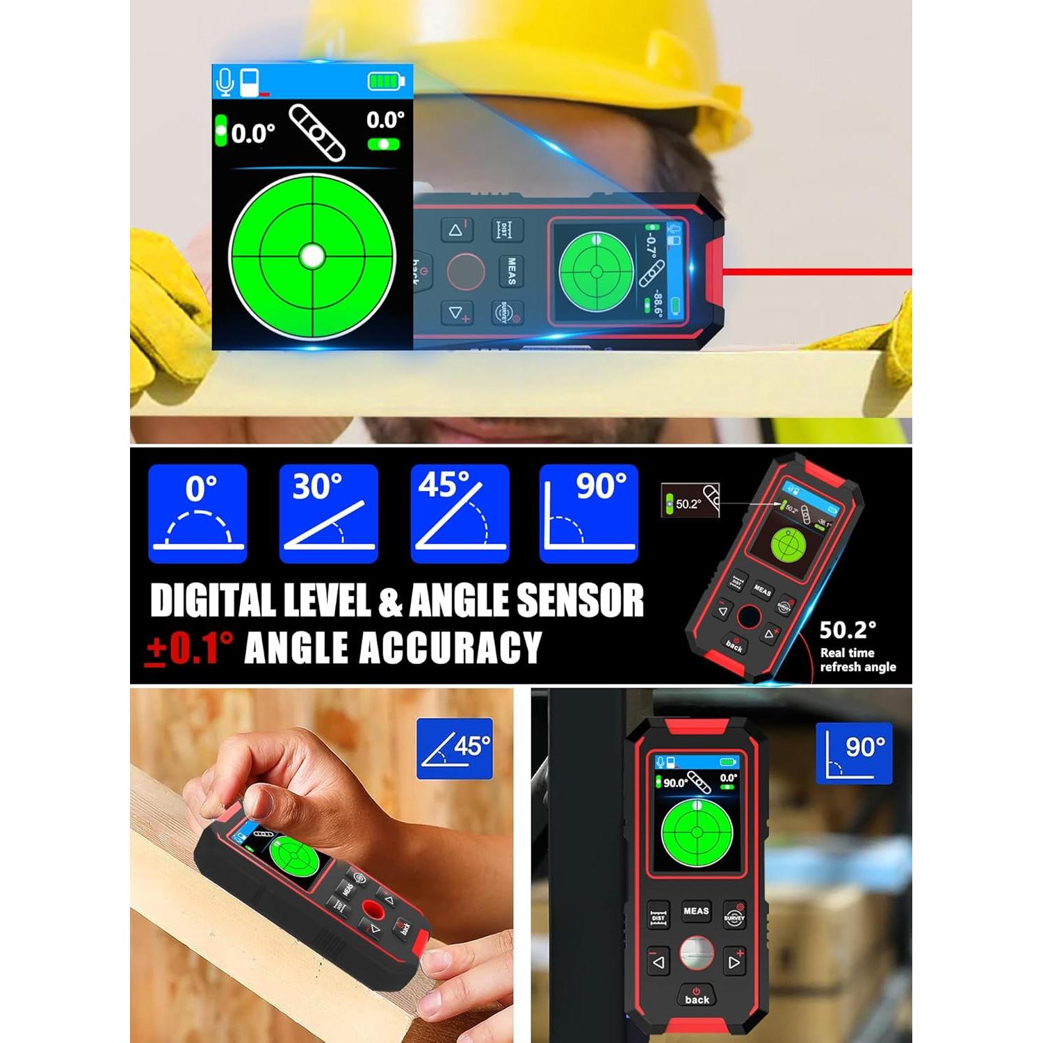 Escáner de Pared NOYAFA NF-518S 3 en 1 Medidor Laser 60m