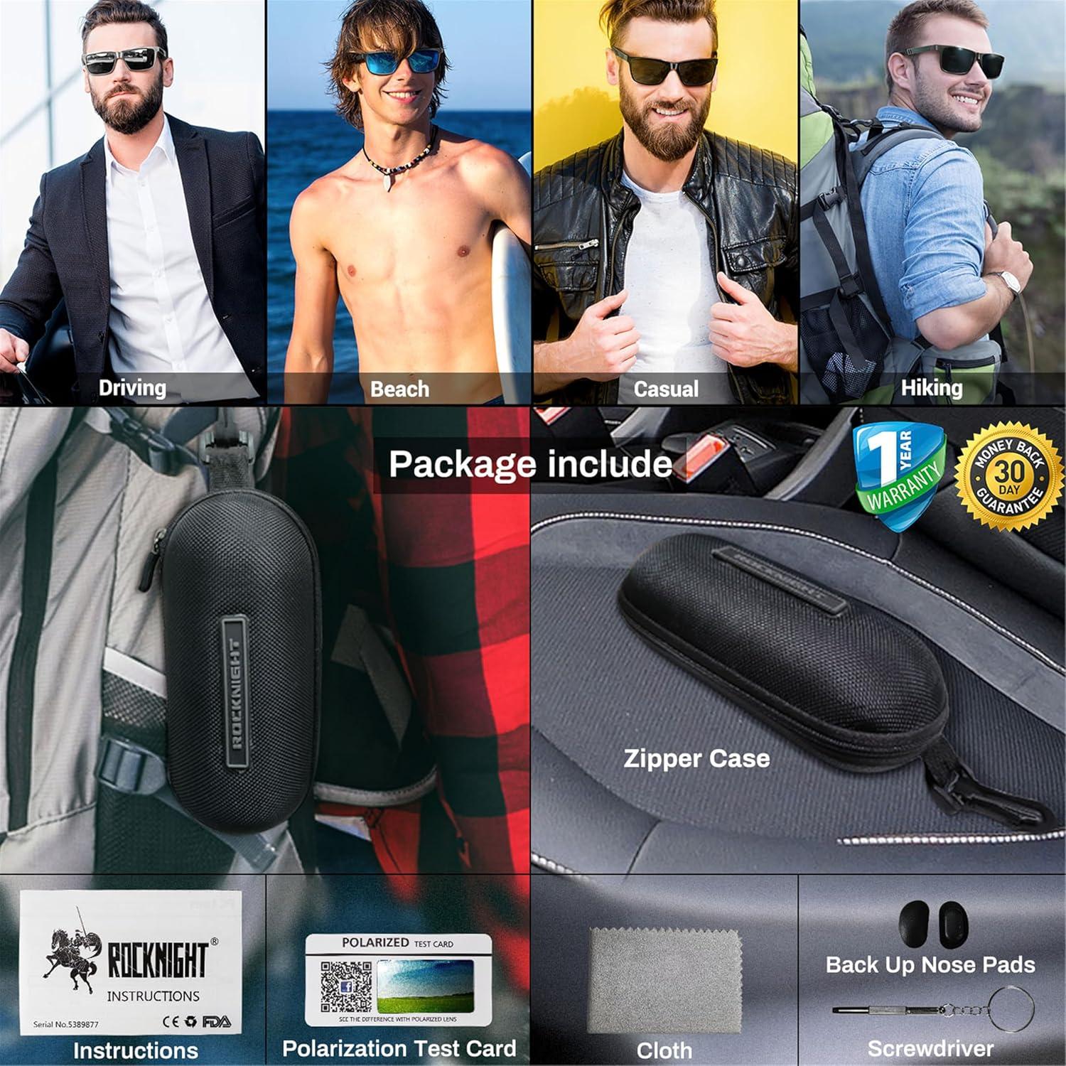 Gafas de sol ROCKNIGHT HD polarizadas UV400 para hombres