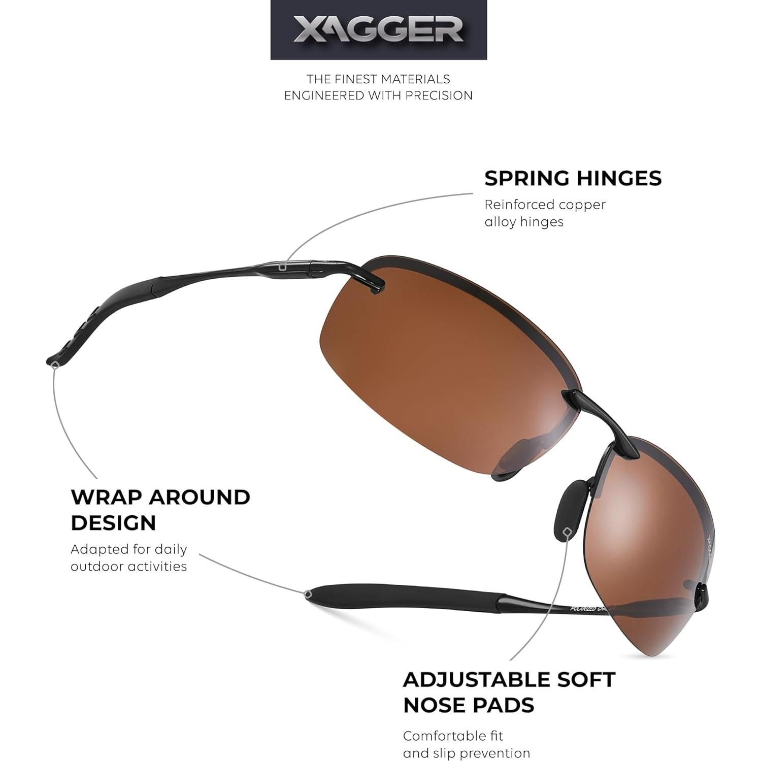 Gafas de Sol Polarizadas Xagger para Hombres UV400 Metal