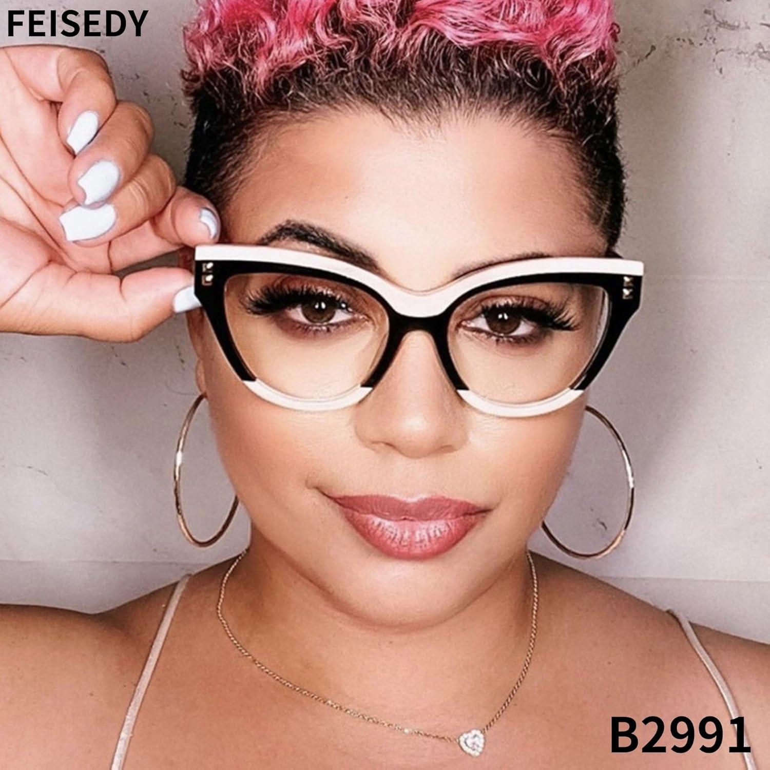 Gafas de Lectura FEISEDY Ojo de Gato Vintage Anti Luz Azul 1.5x