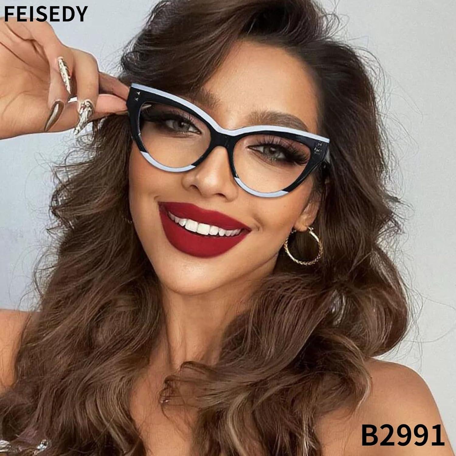 Gafas de Lectura FEISEDY Ojo de Gato Vintage Anti Luz Azul 1.5x