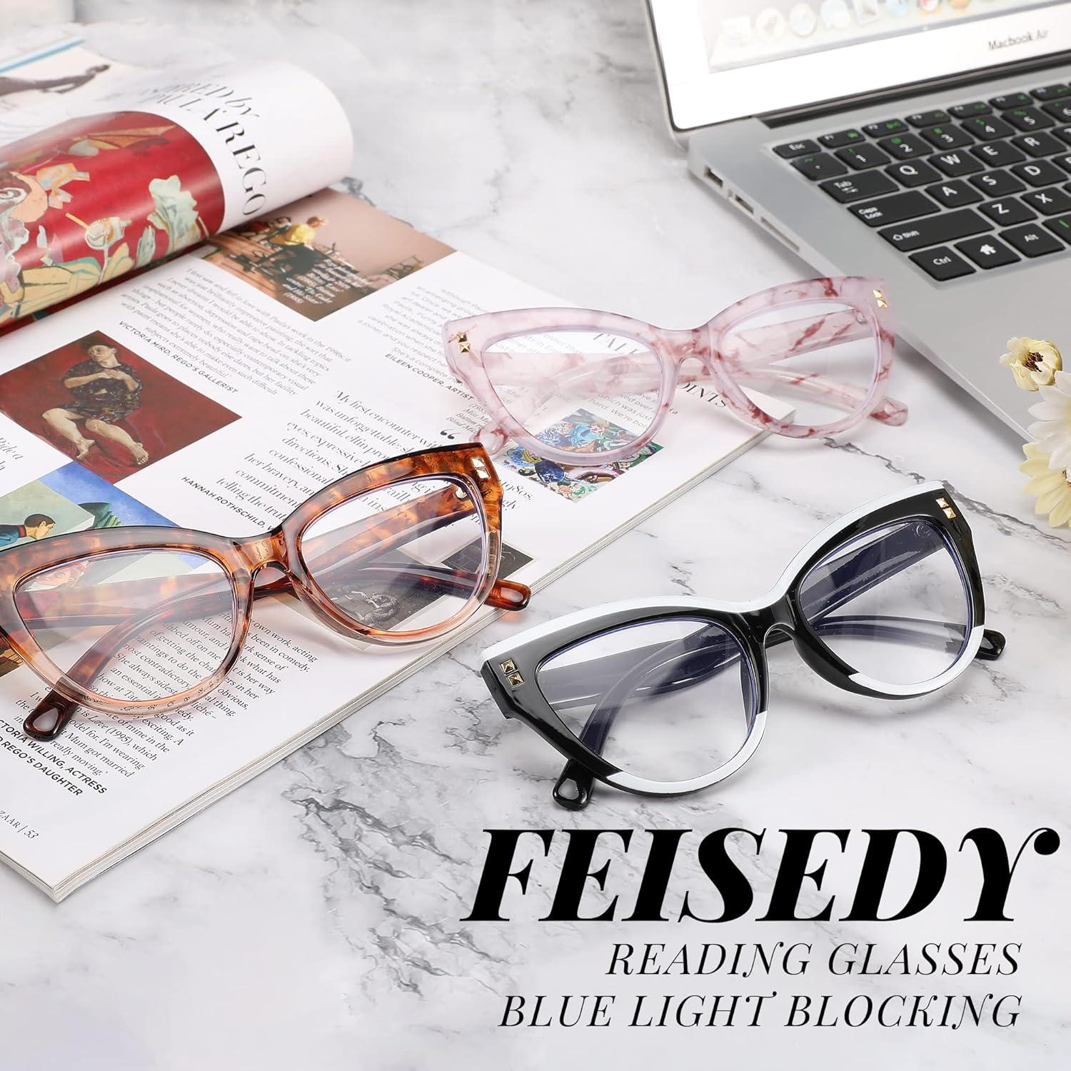 Gafas de Lectura FEISEDY Ojo de Gato Vintage Anti Luz Azul 1.5x