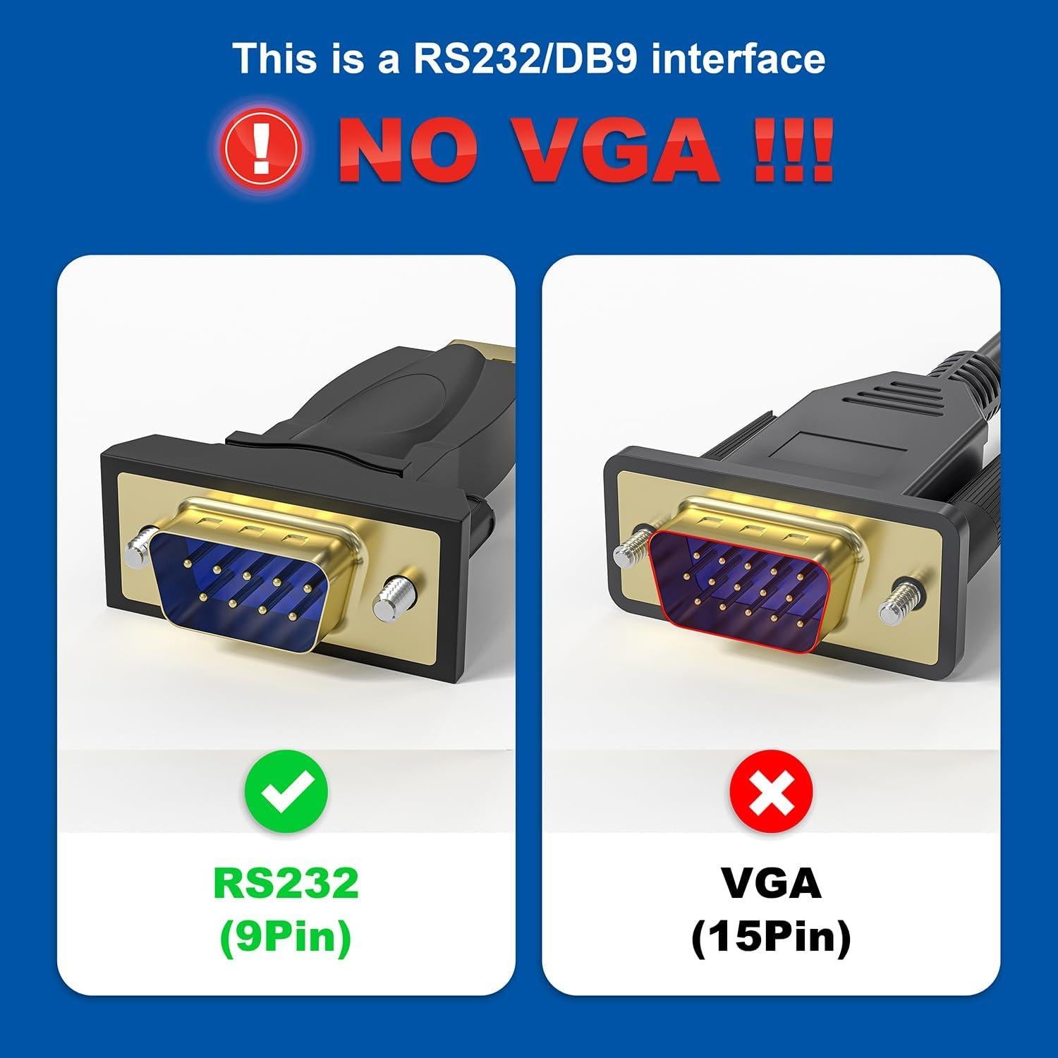 Cable USB a RS232 Serial DB9 Macho OIKWAN 2-Pack 1.83m