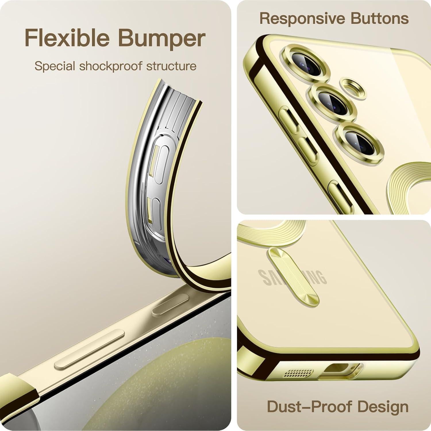 Funda Transparente TPU JETech para Samsung Galaxy S24 6.2" Amarillo