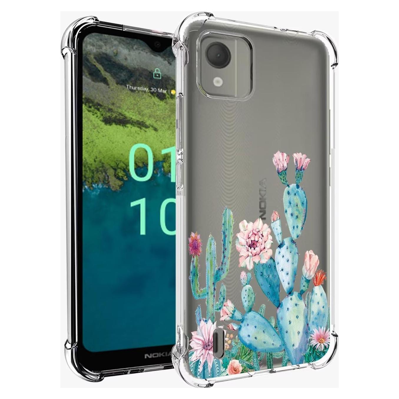 Funda protectora TPU para Nokia C110 - Diseño Floral Cactus