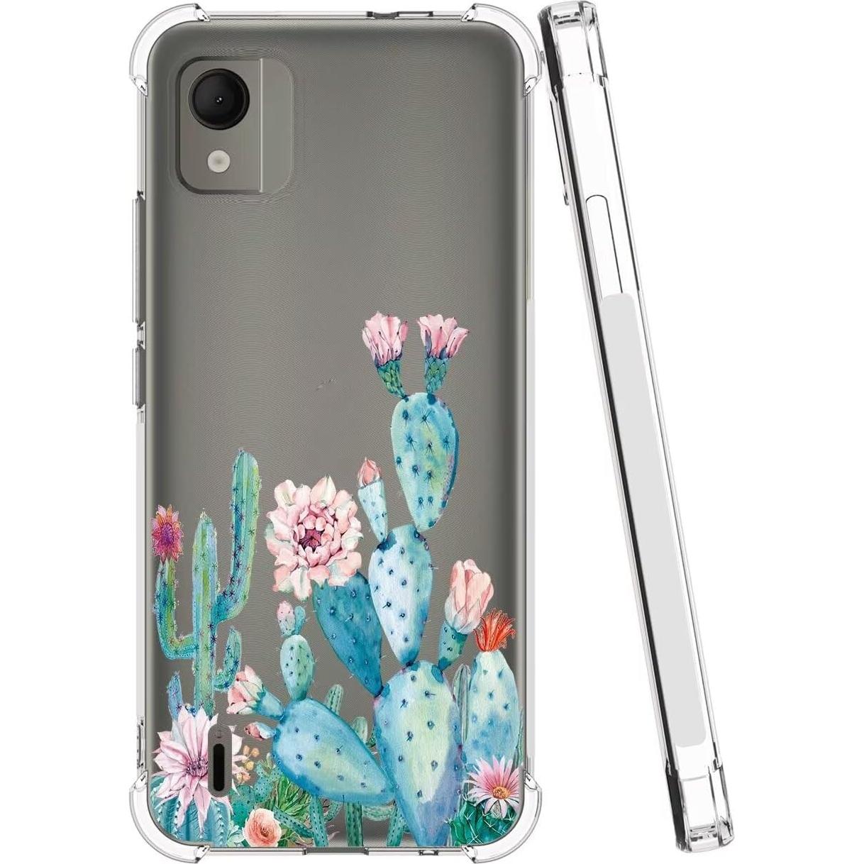 Funda protectora TPU para Nokia C110 - Diseño Floral Cactus