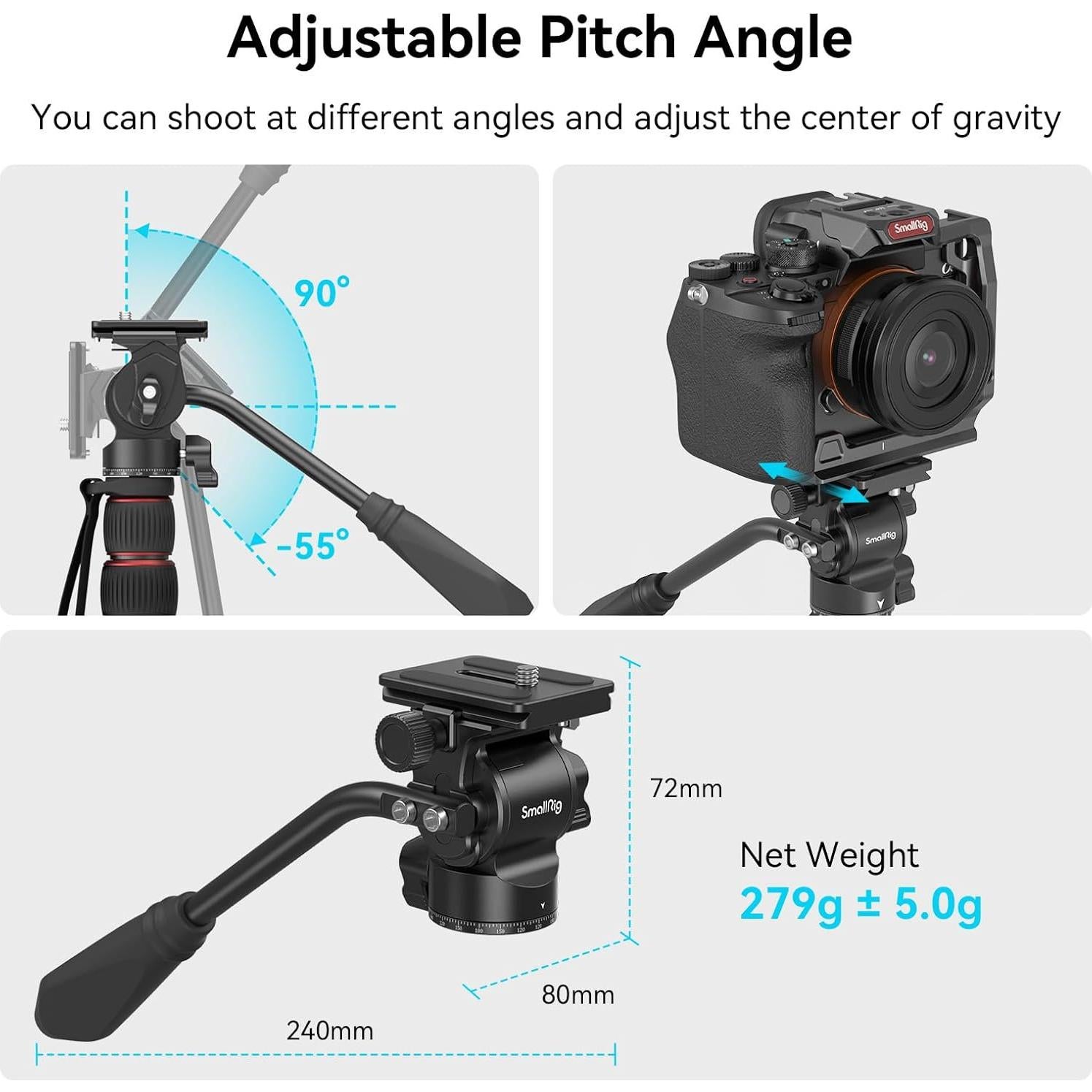 Cabezal de Fluido SmallRig 3259B para Trípode y DSLR