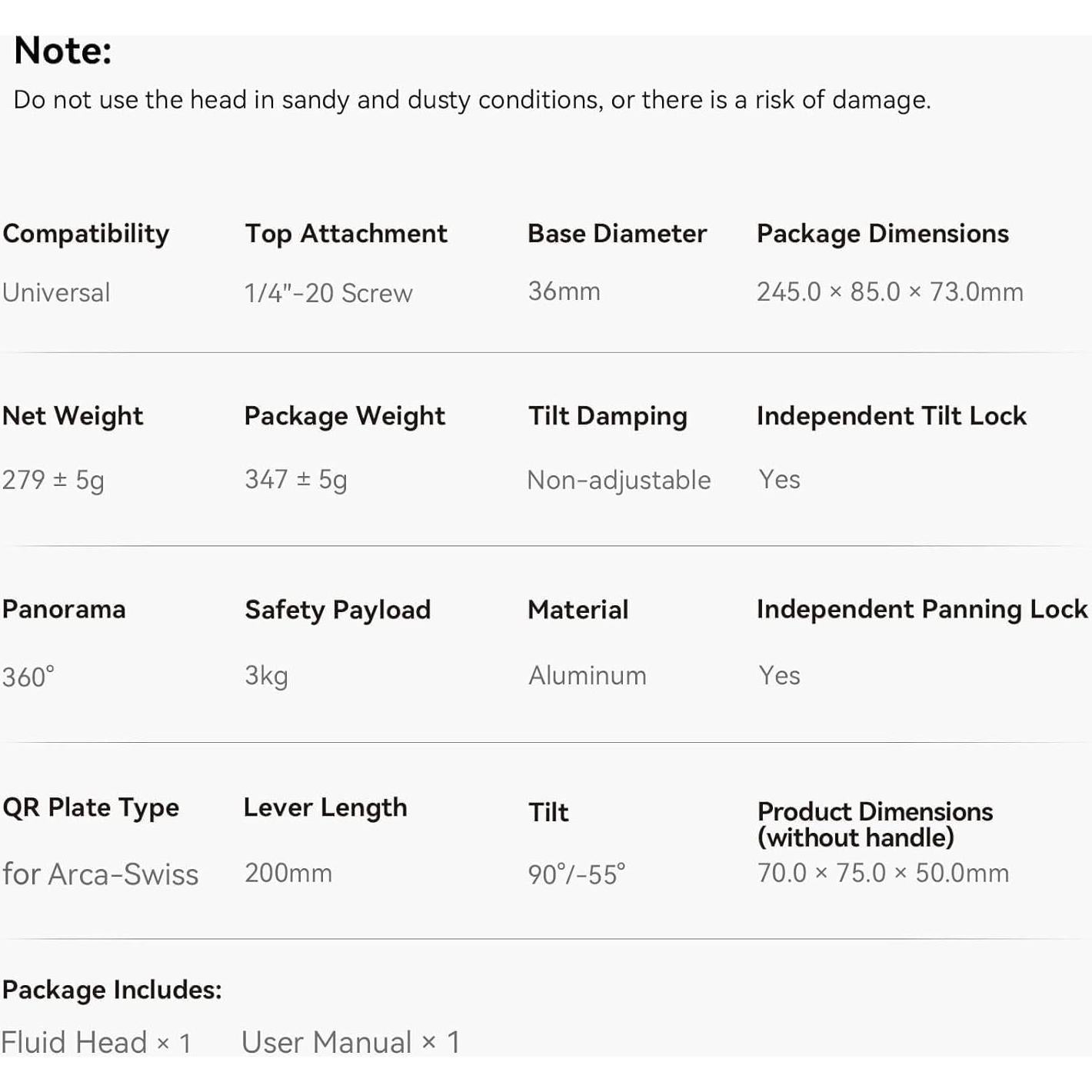 Cabezal de Fluido SmallRig 3259B para Trípode y DSLR