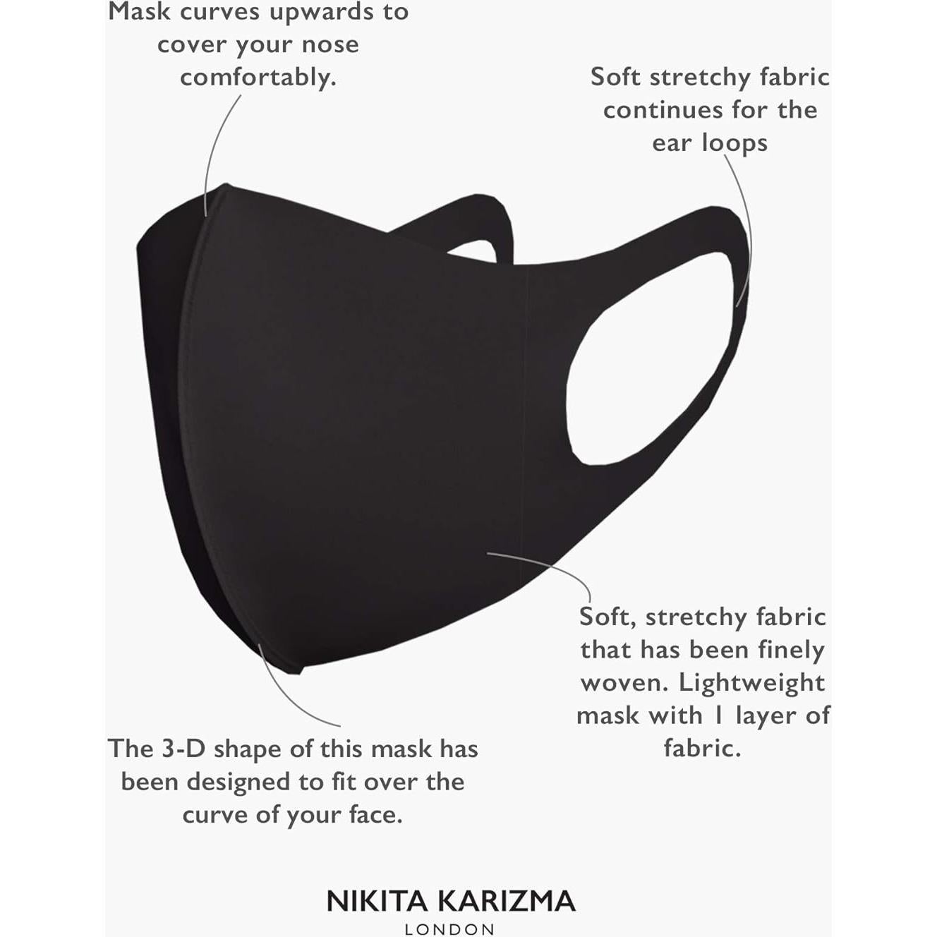 Mascarillas de Tela Reutilizables KARIZMA - 4 Piezas Negras