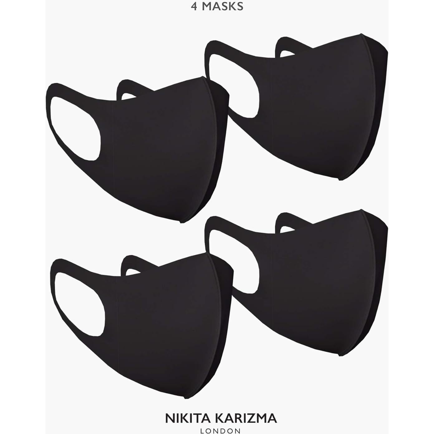 Mascarillas de Tela Reutilizables KARIZMA - 4 Piezas Negras