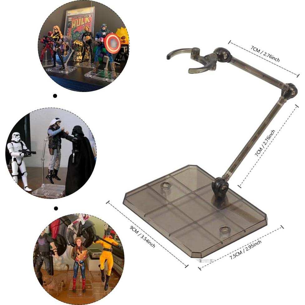 Soporte para Figuras de Acción XISTEST 2PCS Transparente Negro