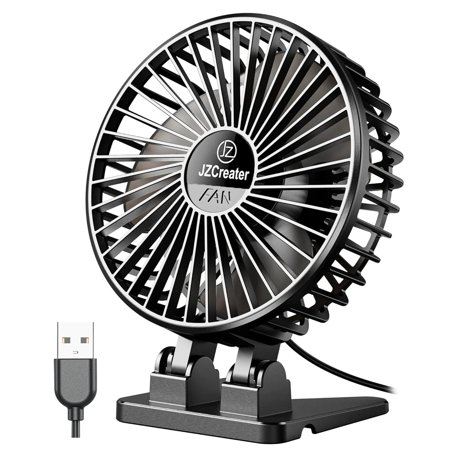 Ventilador de Escritorio JZCreater Mini USB 3 Velocidades Silencioso