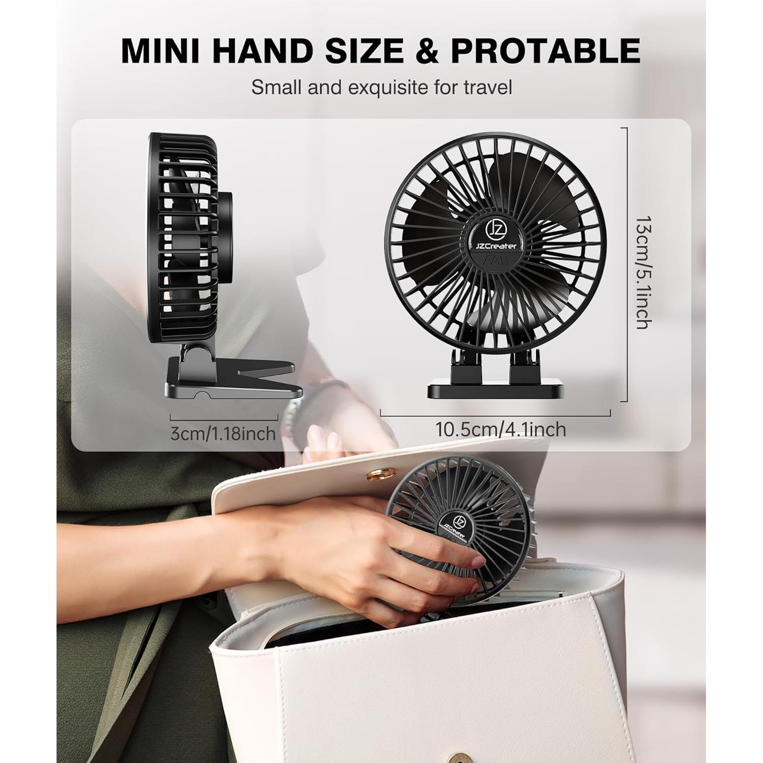 Ventilador de Escritorio JZCreater Mini USB 3 Velocidades Silencioso