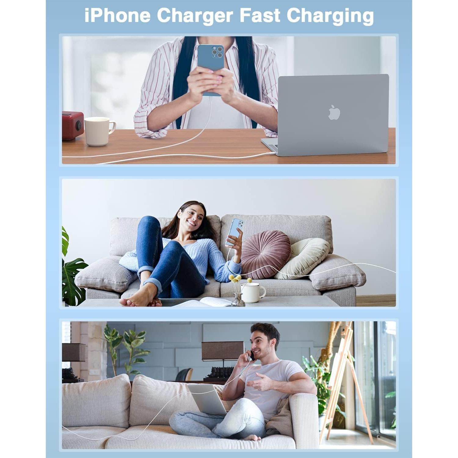 Cable USB C a Lightning 2Pack 0.91m Susnwere Carga Rápida