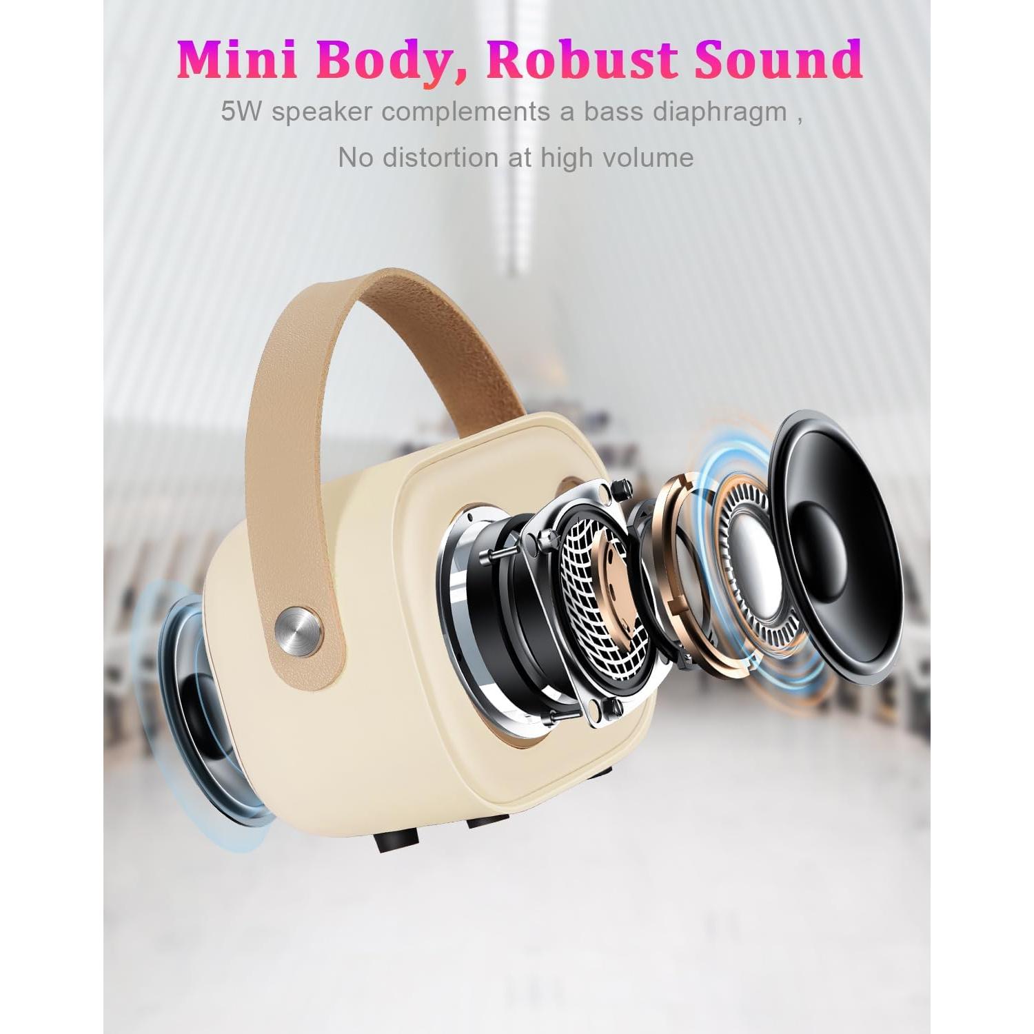 Mini Máquina de Karaoke PRUNUS C20 Portátil Bluetooth Beige