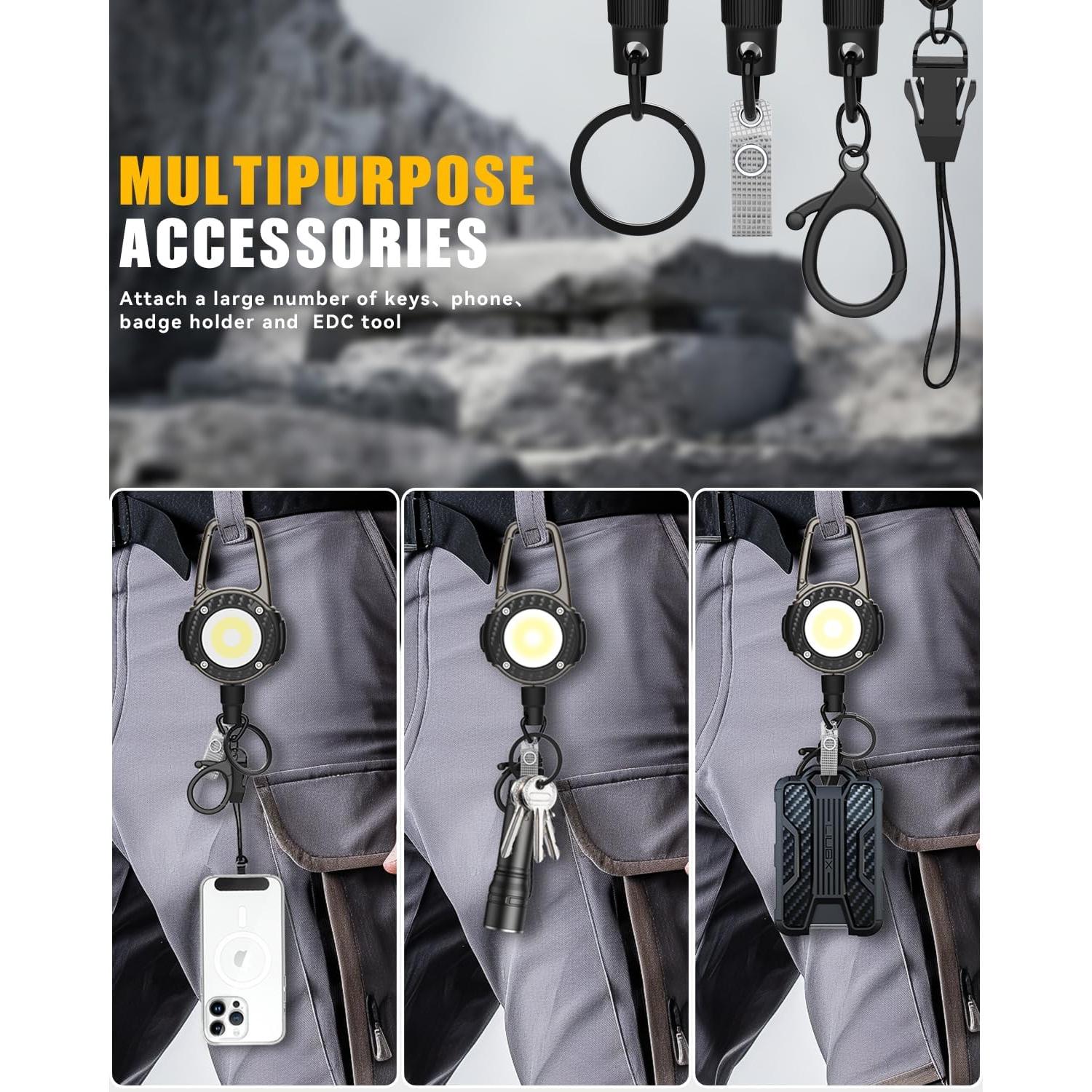 Linterna de Llavero Magnética LIUGX LED 250 Lúmenes Recargable