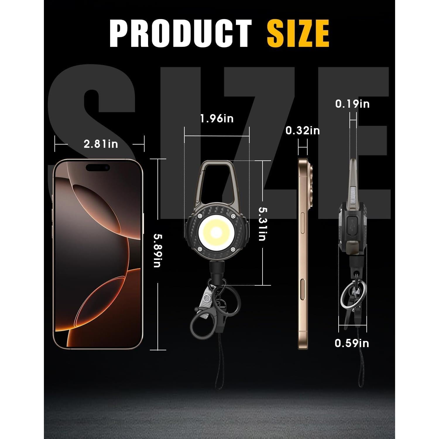 Linterna de Llavero Magnética LIUGX LED 250 Lúmenes Recargable