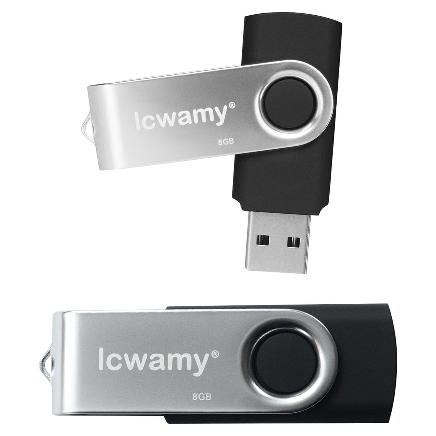 Pendrive USB 8GB MLC Negro - Paquete de 2 Unidades