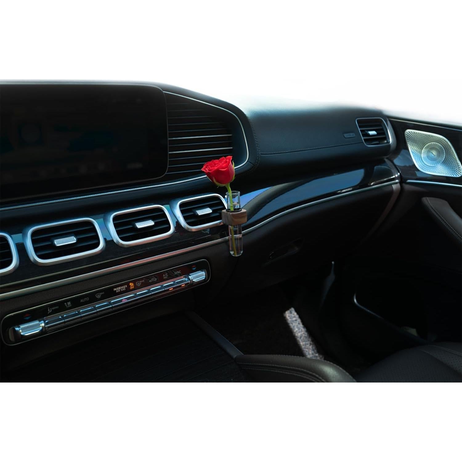 Jarrón de Flores para Auto LVBRT Modelo A 10cm Madera Natural